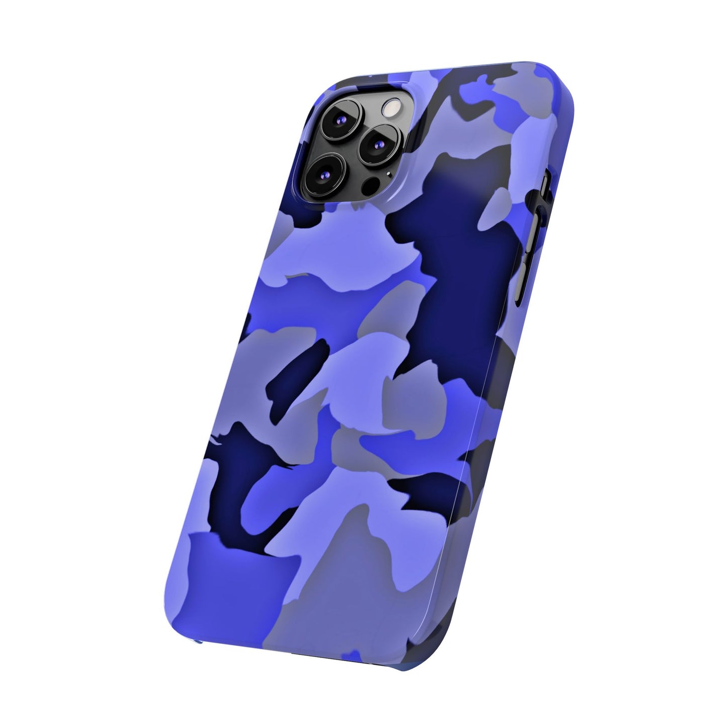 Stylish Slim Phone Case - Blue Abstract Camo Design for Trendsetters