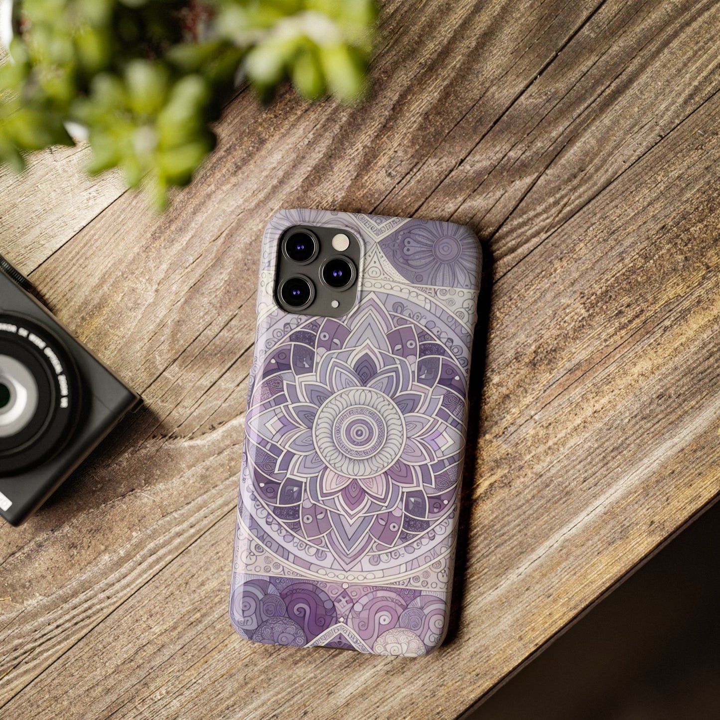 Elegant Mandala Slim Phone Case – Purple Harmony Design