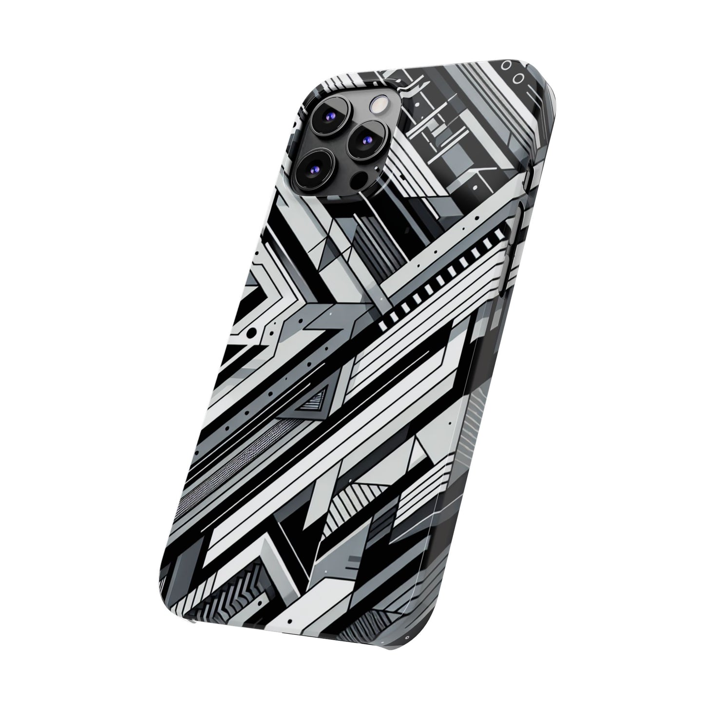 Modern Geometric Slim Phone Case - Stylish Abstract Design