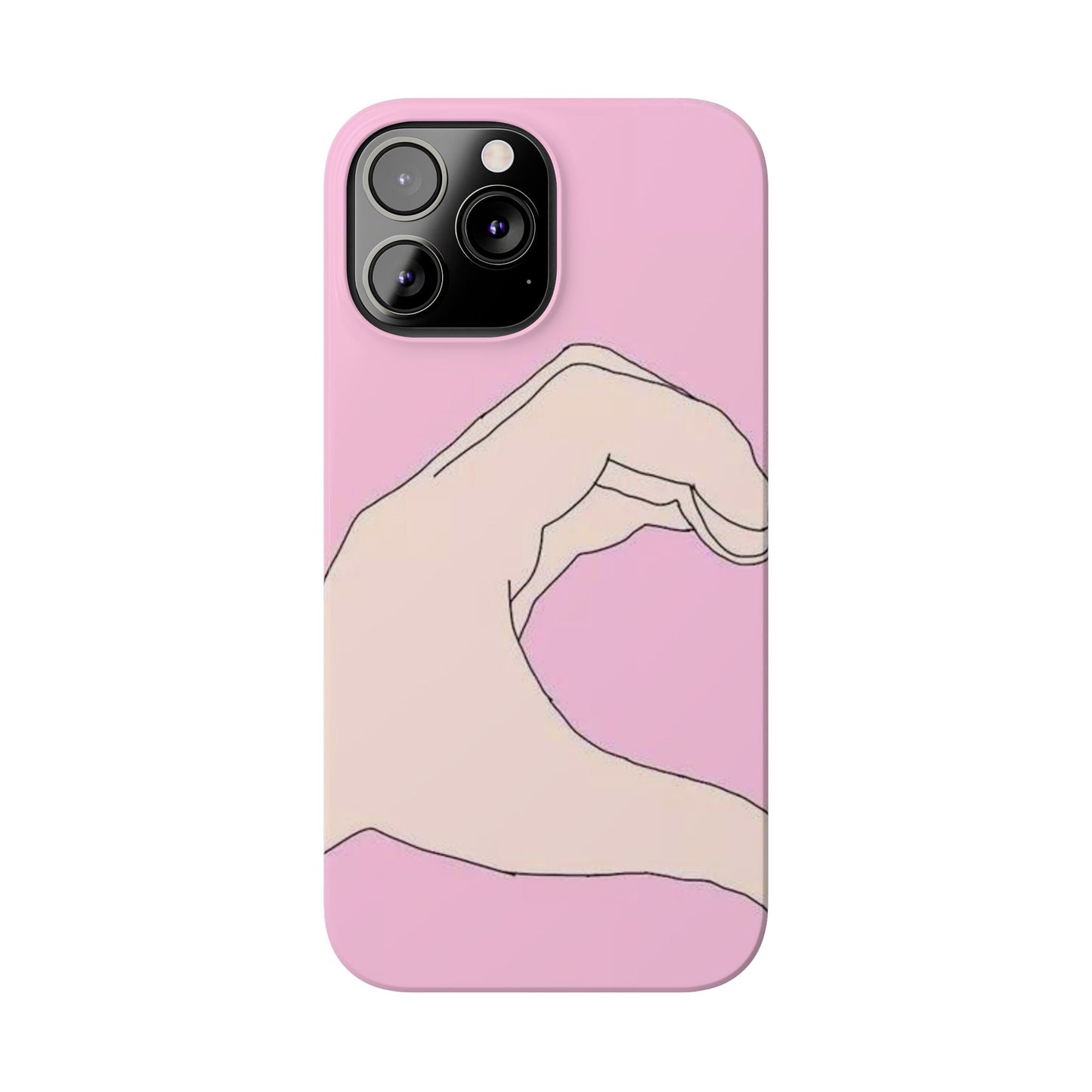 Cute Hand Heart Slim Phone Case - Stylish and Unique Phone Accessory