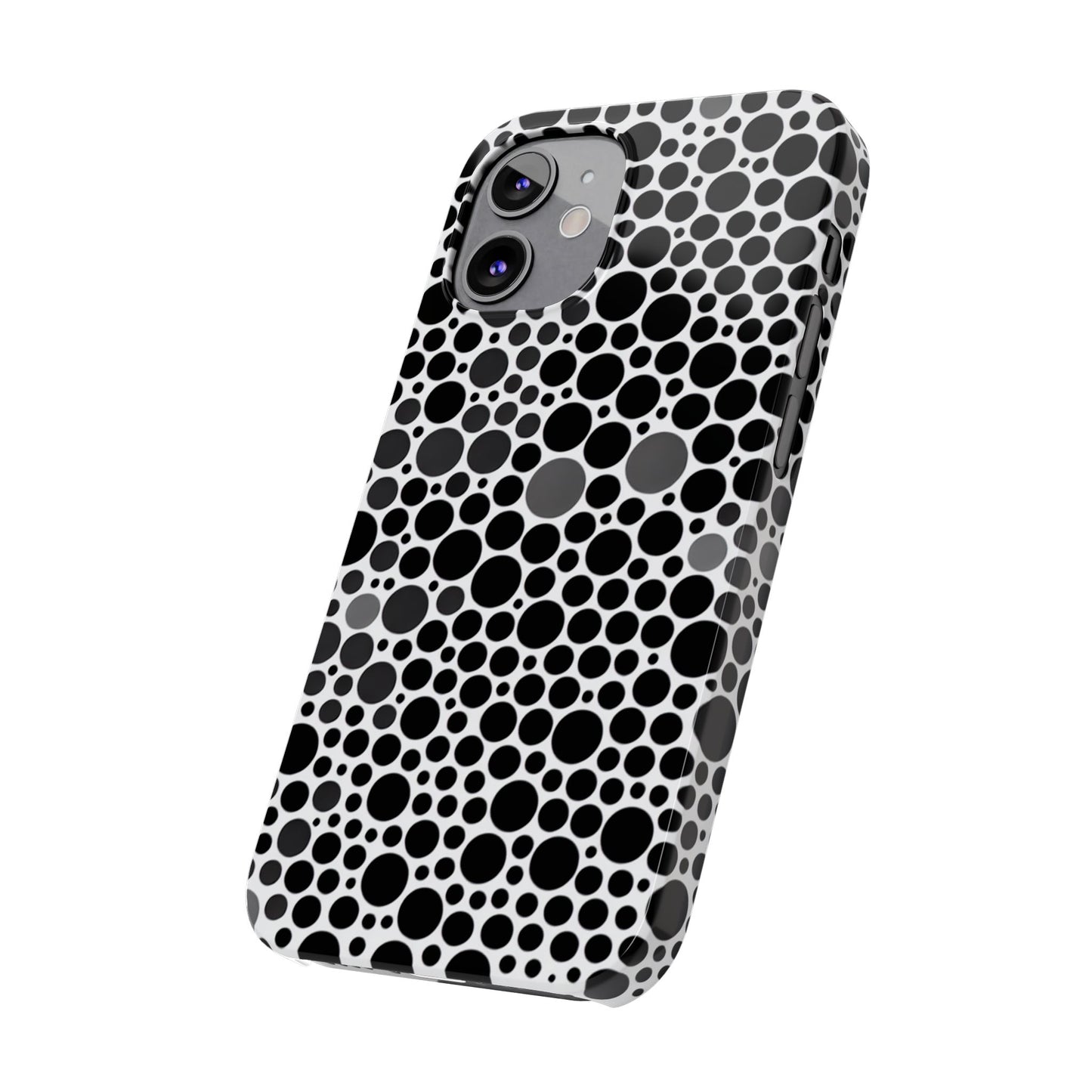 Modern Black Polka Dot Slim Phone Case - Stylish & Protective Cover