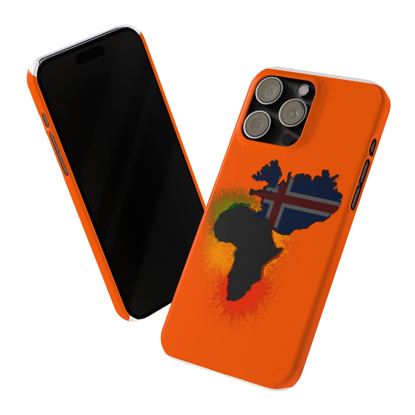 Bold African Map Slim Phone Case with Icelandic Flag