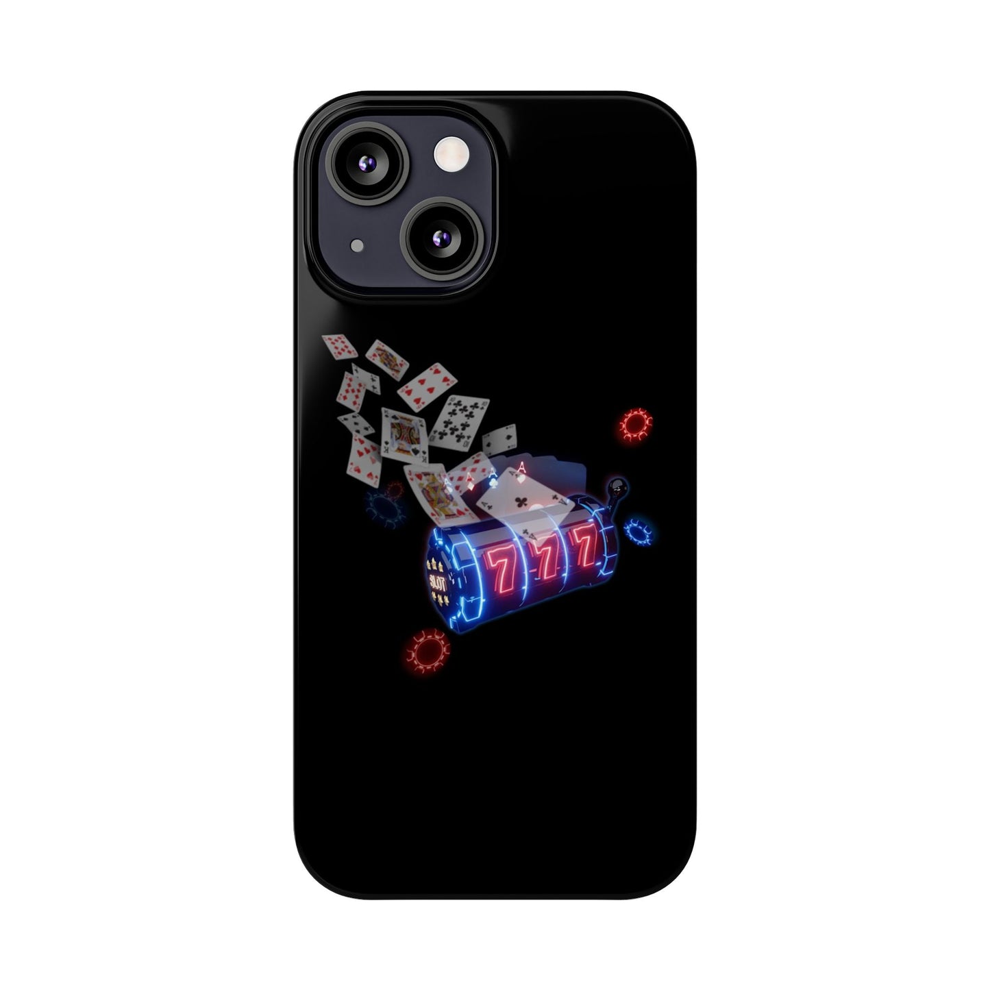 Lucky 777 Slim Phone Case - Casino Vibe, Perfect for Gamblers and Card Players