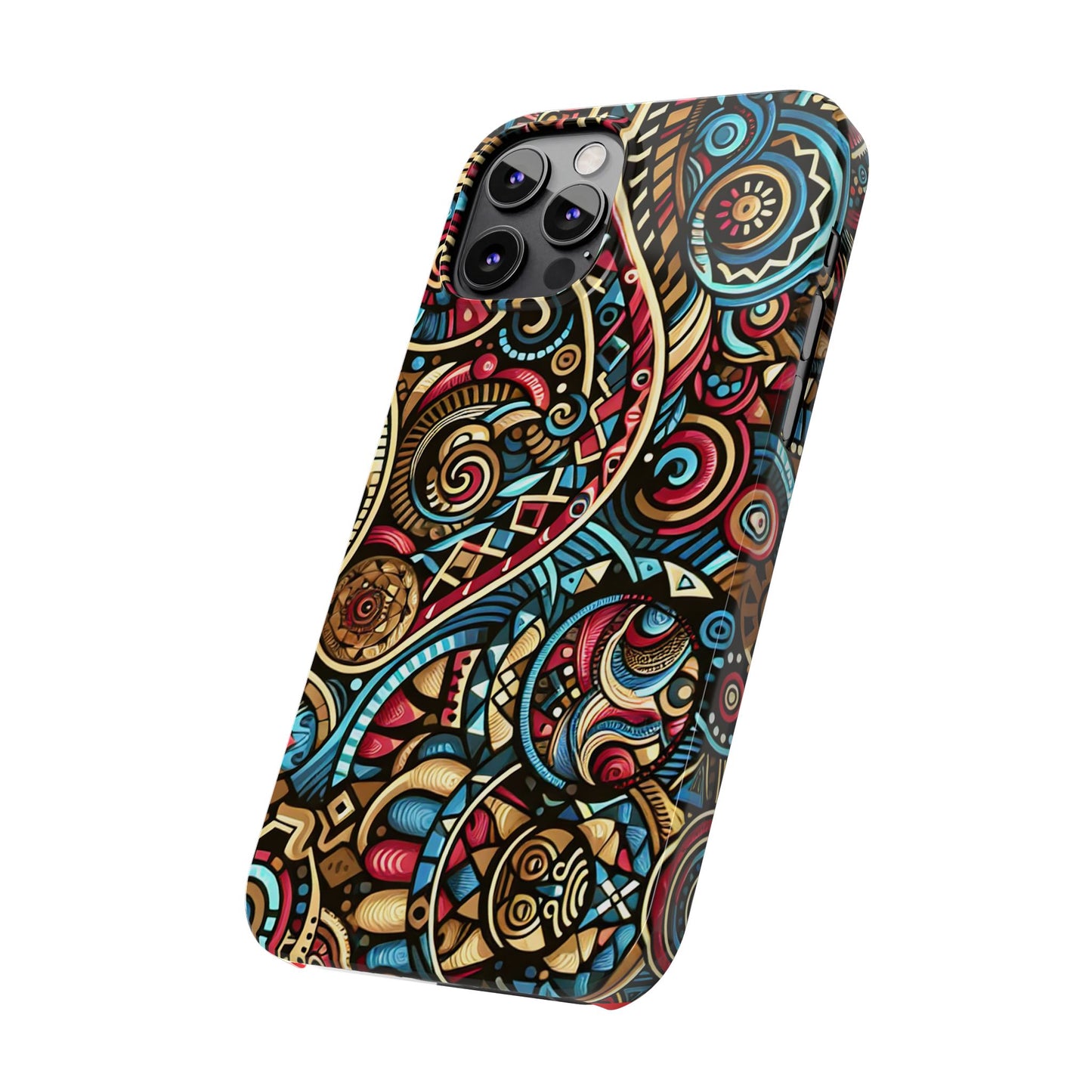 Vibrant Bohemian Slim Phone Case - Artistic Swirl Design