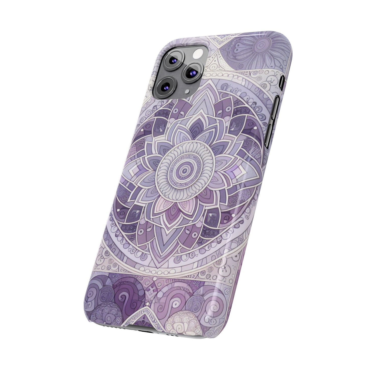 Elegant Mandala Slim Phone Case – Purple Harmony Design