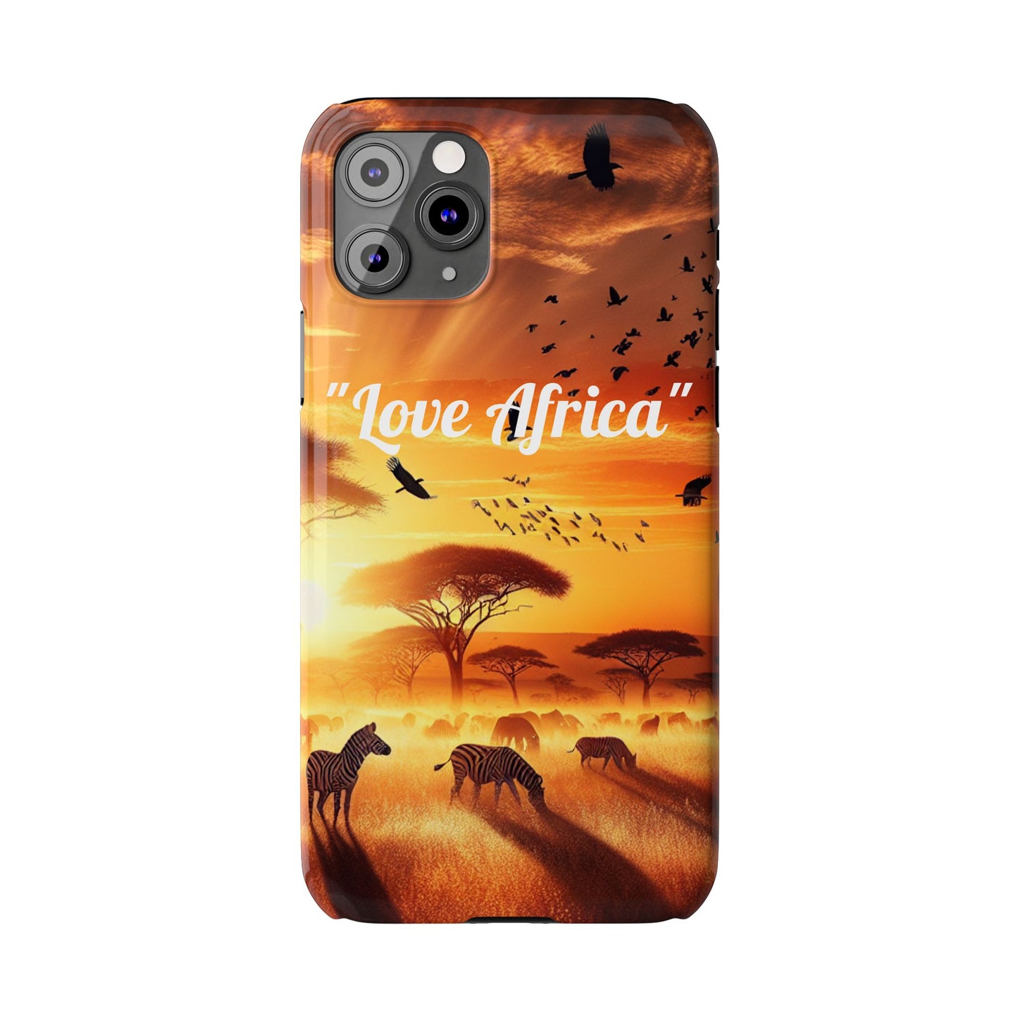 Slim Phone Case - "Love Africa" Sunset Design - Perfect Gift for Nature Lovers