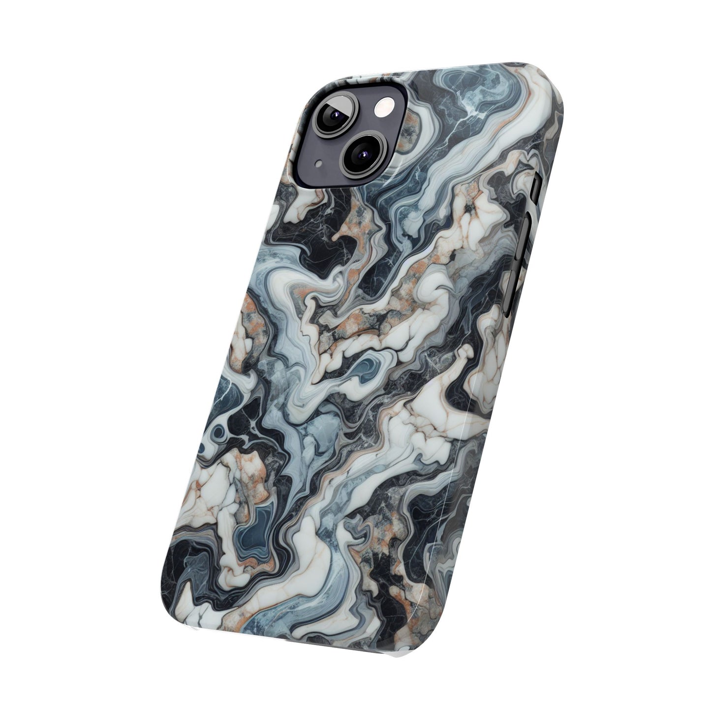 Artistic Marble Slim Phone Case - Elegant Design for Modern Aesthetics