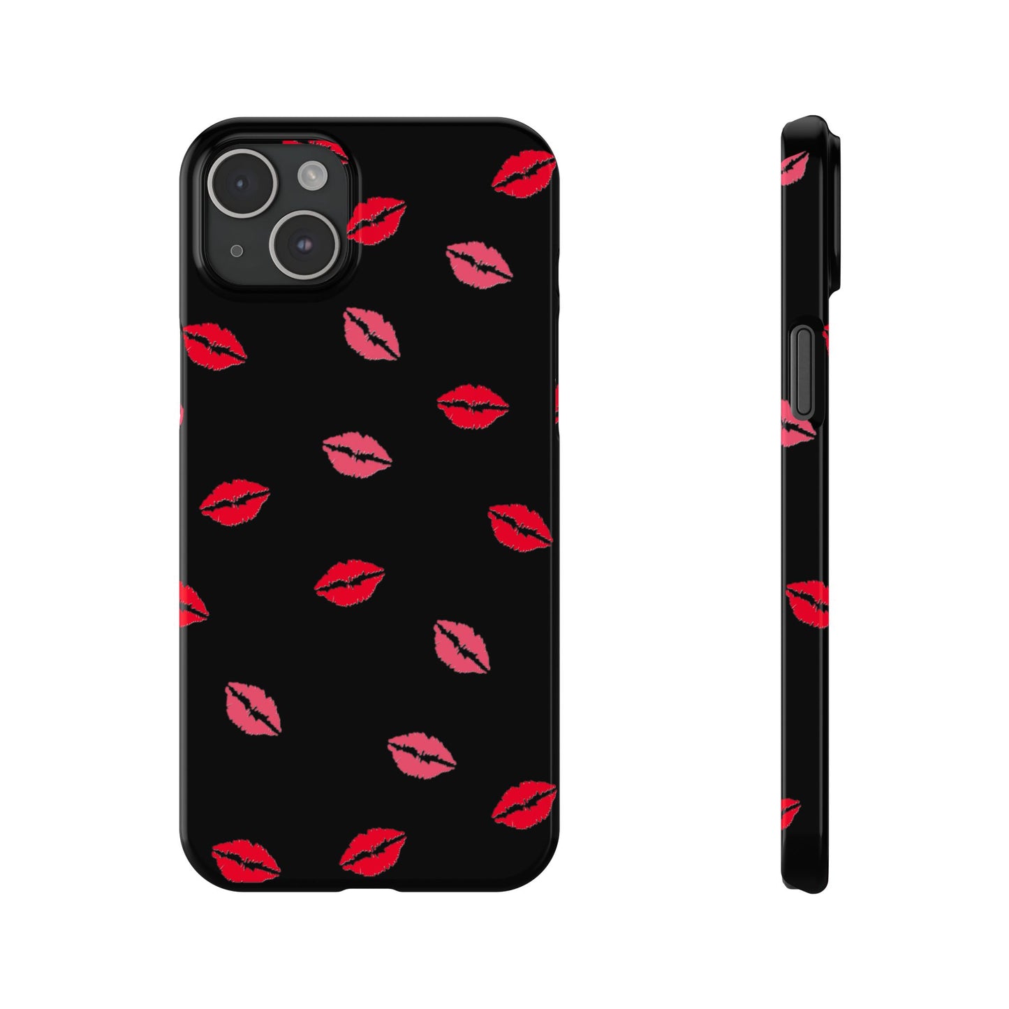 Kiss Mark Slim Phone Case - Chic Lip Print Design for Fashion Lovers