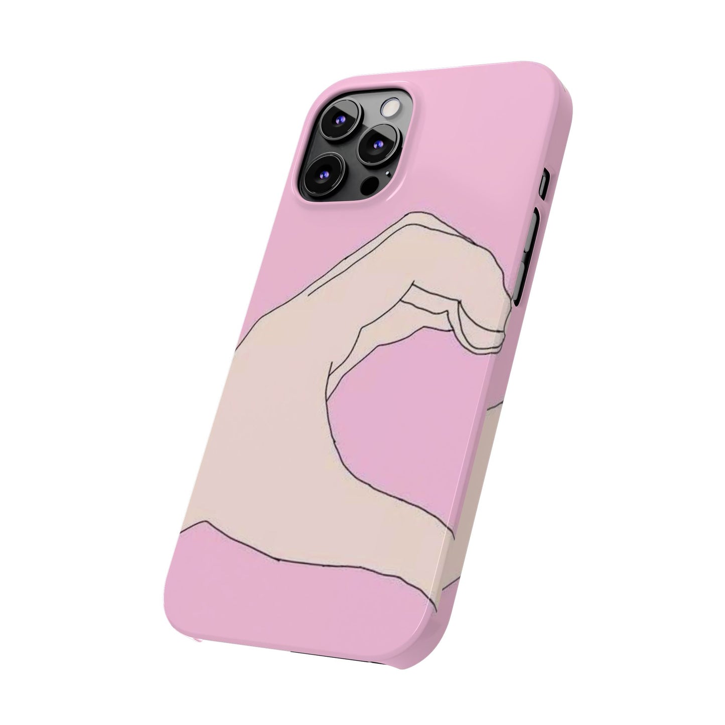 Cute Hand Heart Slim Phone Case - Stylish and Unique Phone Accessory