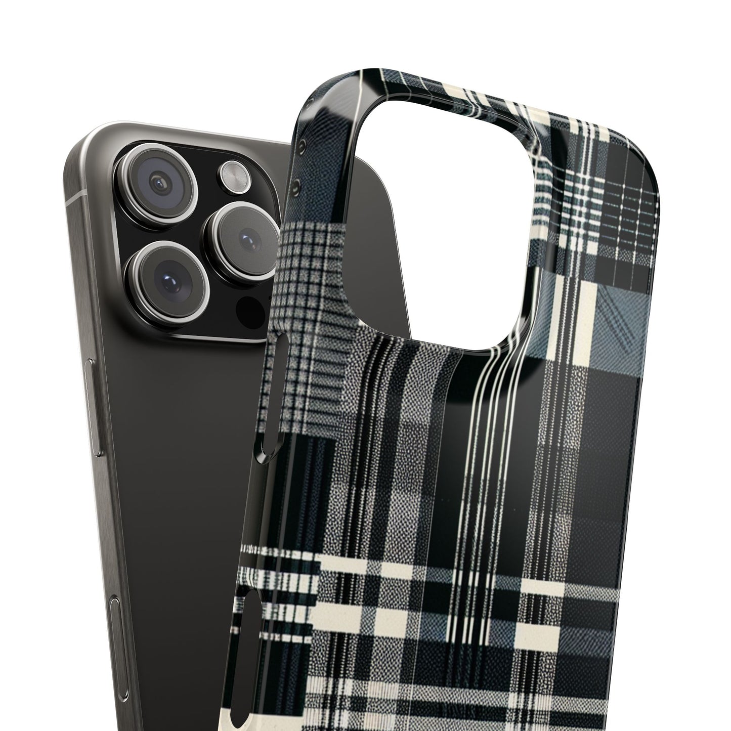 Chic Black and White Slim Phone Case - Stylish Protection for Your Device