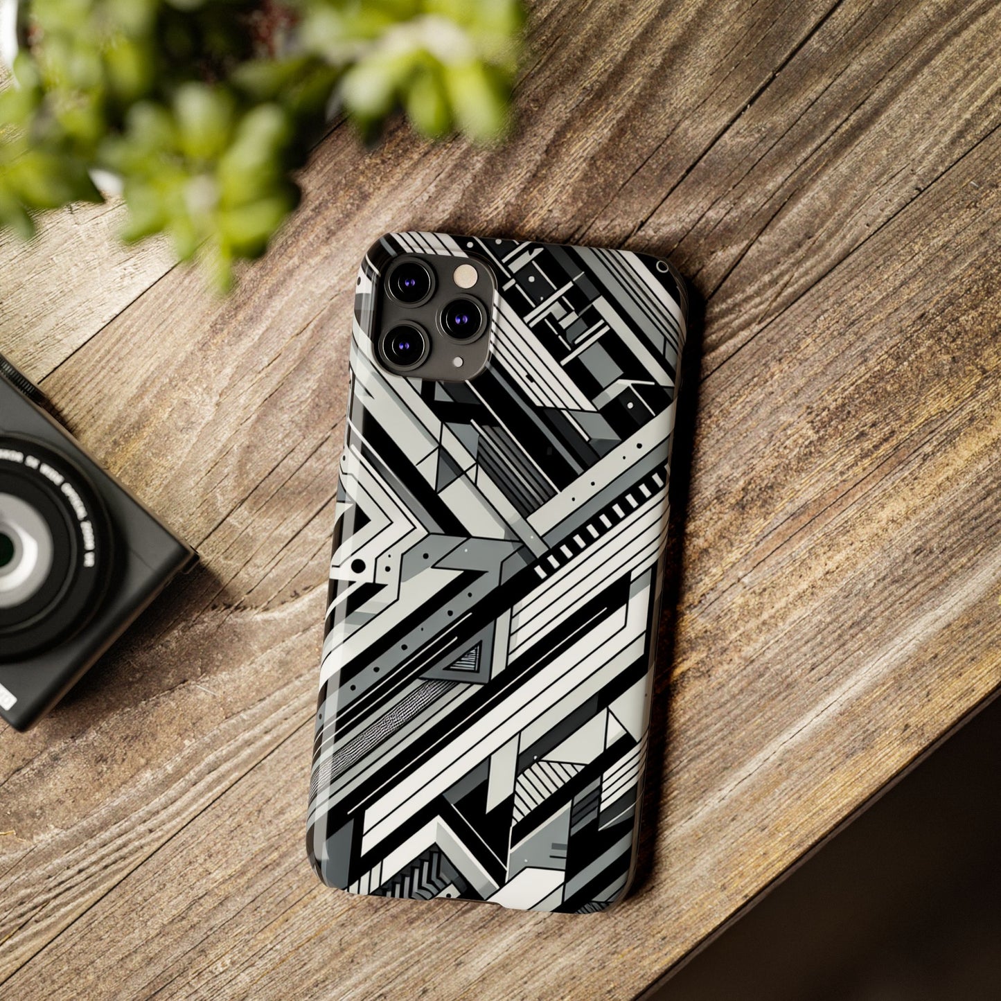 Modern Geometric Slim Phone Case - Stylish Abstract Design