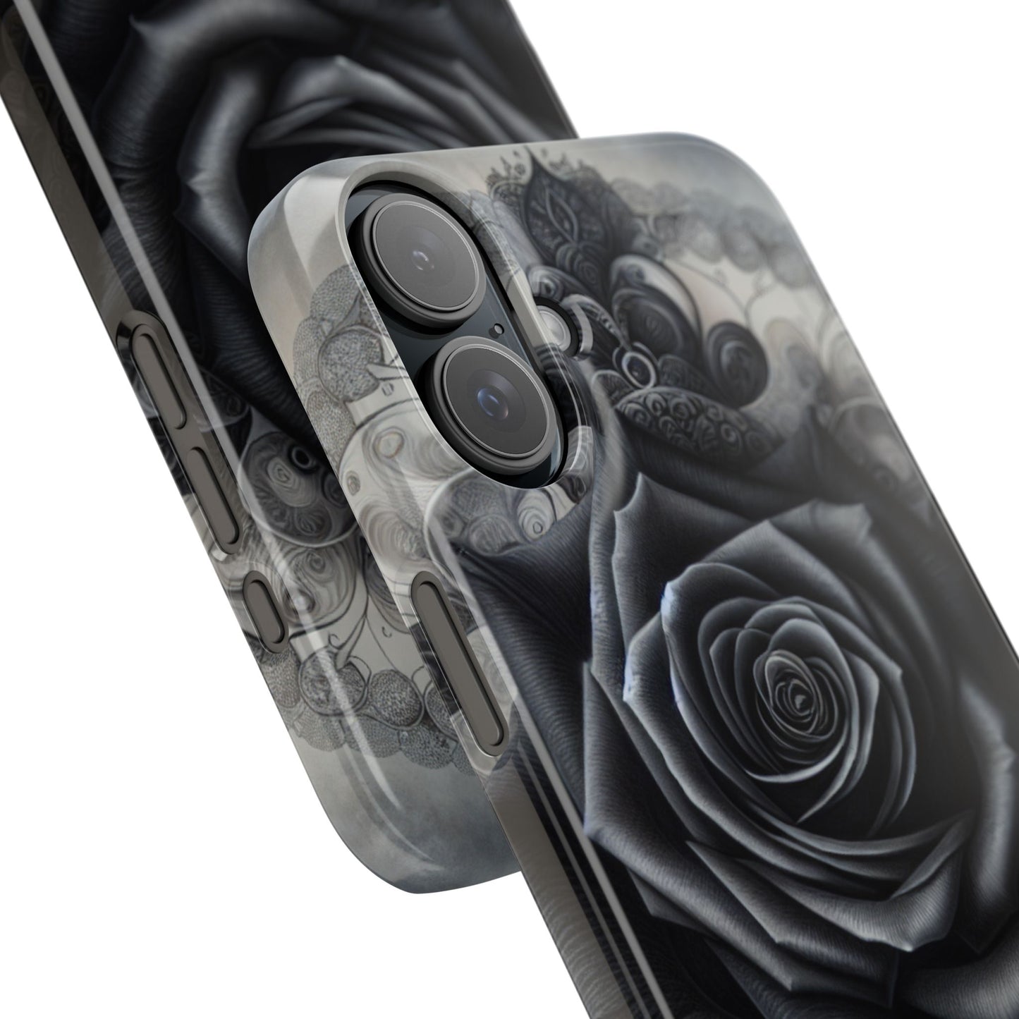 Elegant Black Rose Slim Phone Case for Stylish Protection