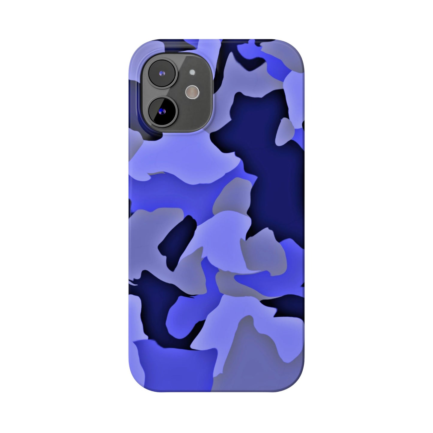 Stylish Slim Phone Case - Blue Abstract Camo Design for Trendsetters