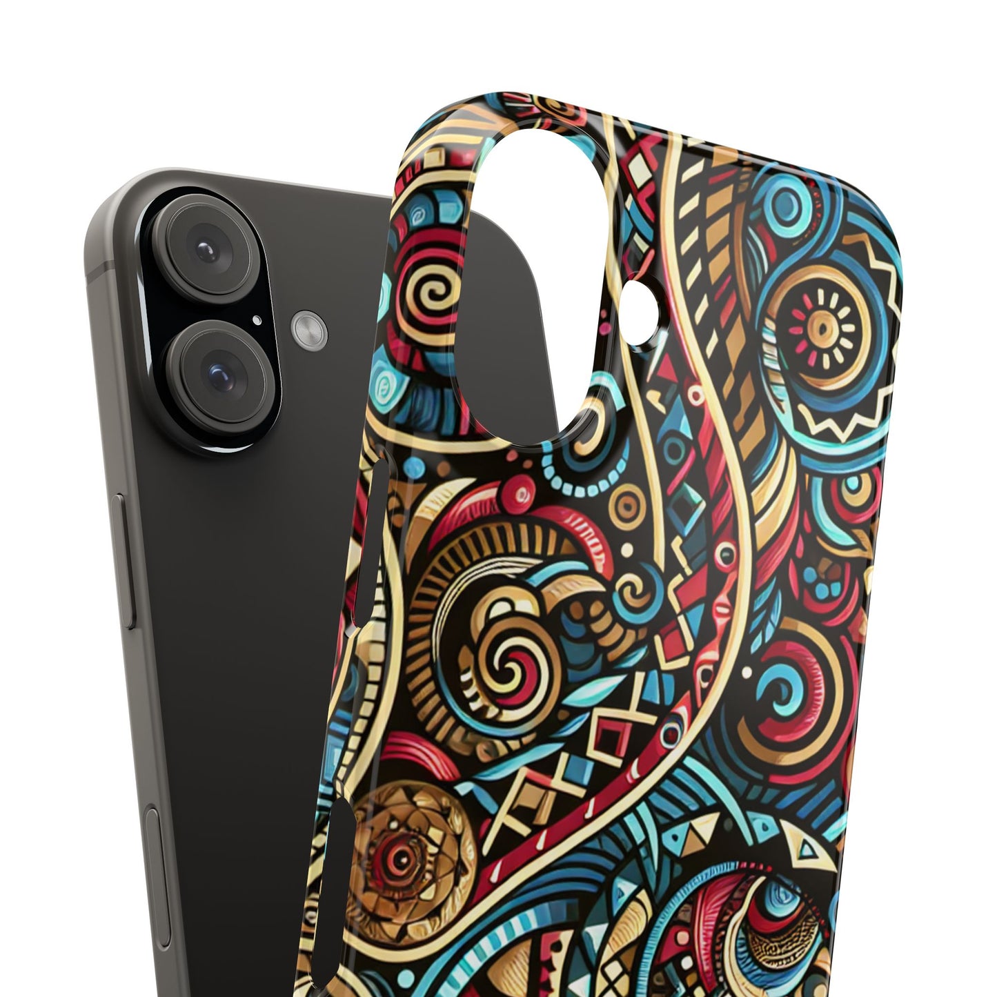 Vibrant Bohemian Slim Phone Case - Artistic Swirl Design