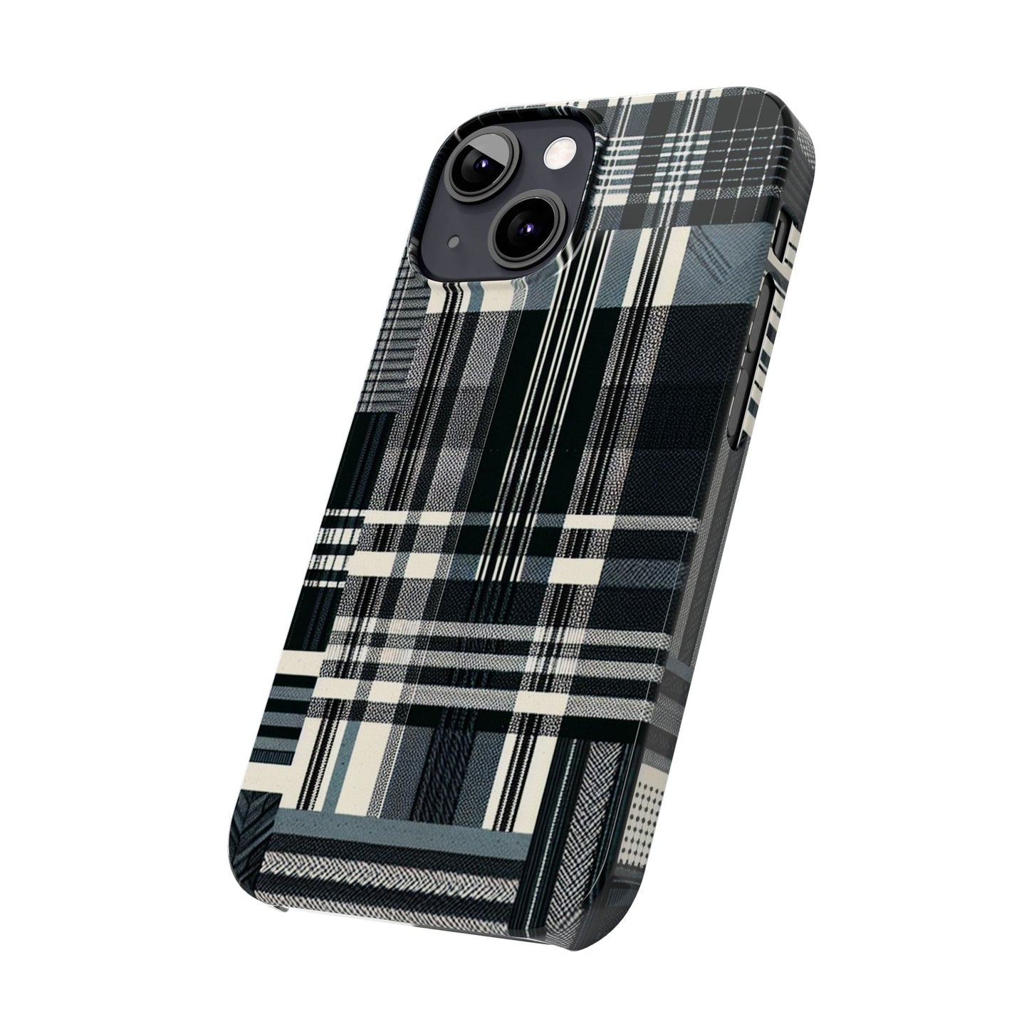 Chic Black and White Slim Phone Case - Stylish Protection for Your Device