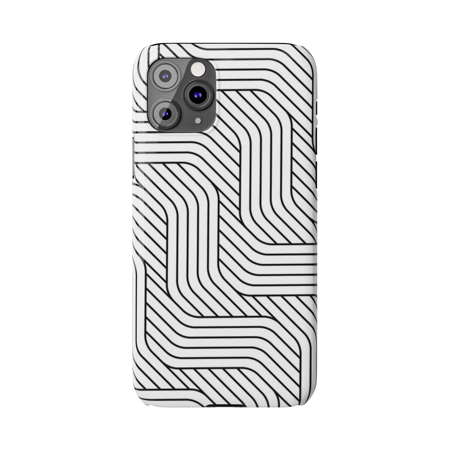 Stylish Geometric Slim Phone Case - Sleek Black and White Design for Minimalist Aesthetics