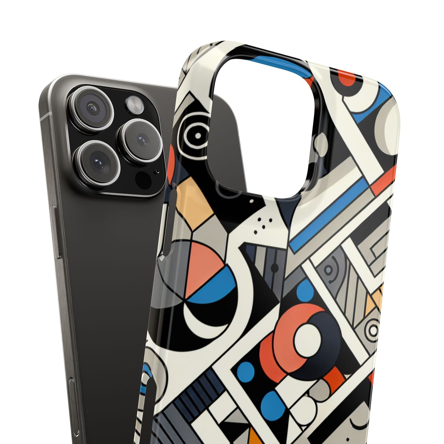 Modern Abstract Slim Phone Case - Colorful Geometric Design