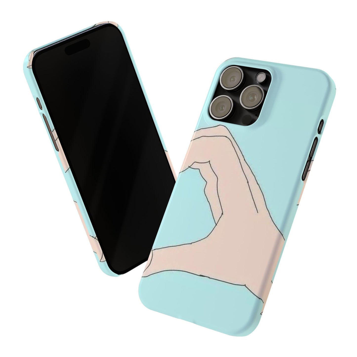 Artistic Heart Gesture Slim Phone Case - Perfect Gift for Loved Ones