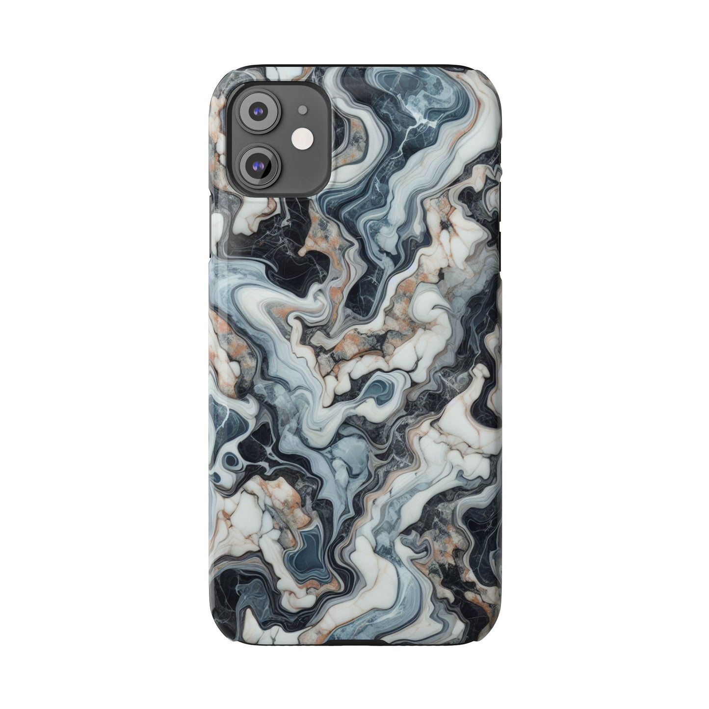 Artistic Marble Slim Phone Case - Elegant Design for Modern Aesthetics