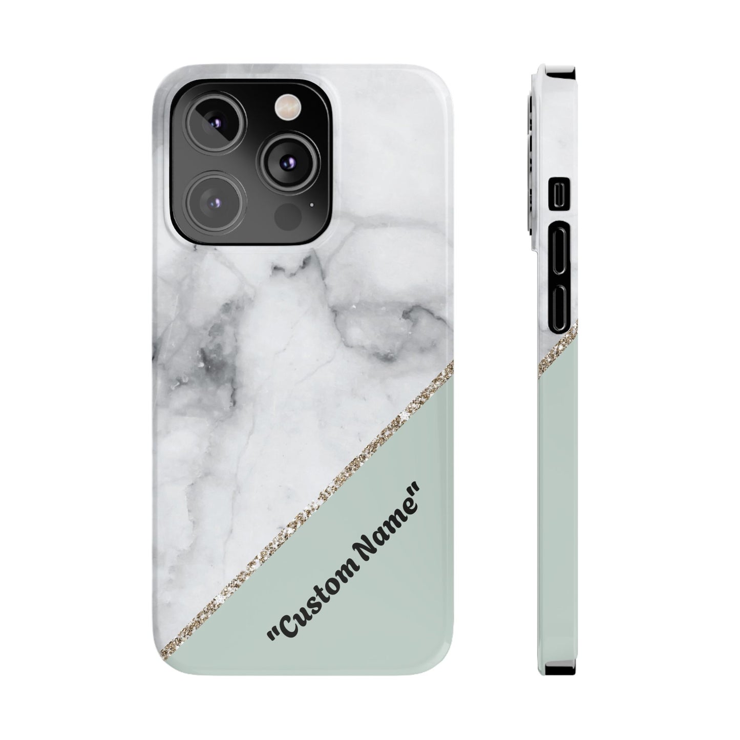 Custom Marble Slim Phone Case - Personalized Design for Trendy Protection