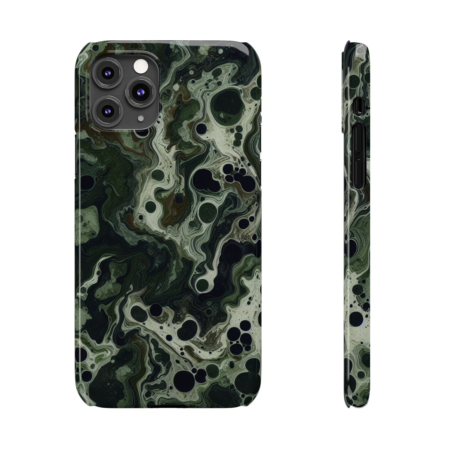 Marbled Green Slim Phone Case - Stylish Protection for Nature Lovers