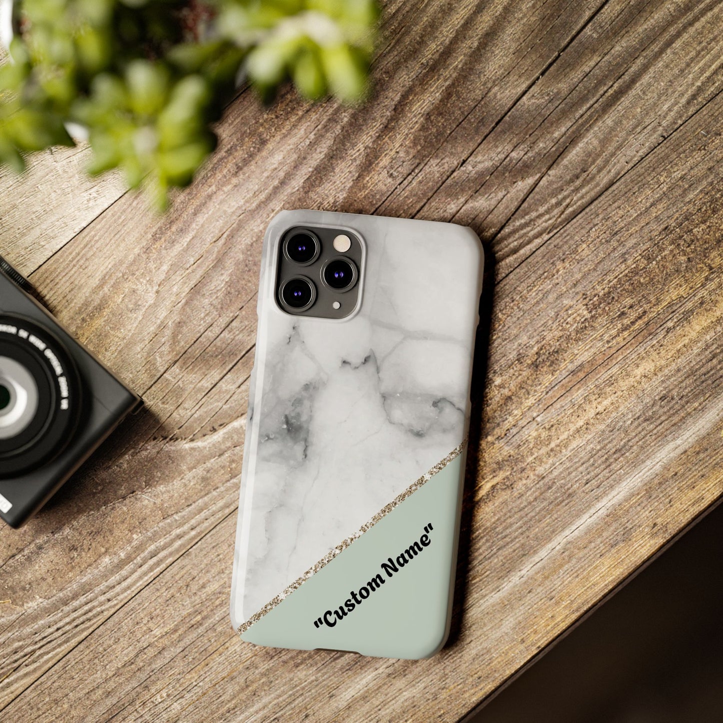 Custom Marble Slim Phone Case - Personalized Design for Trendy Protection