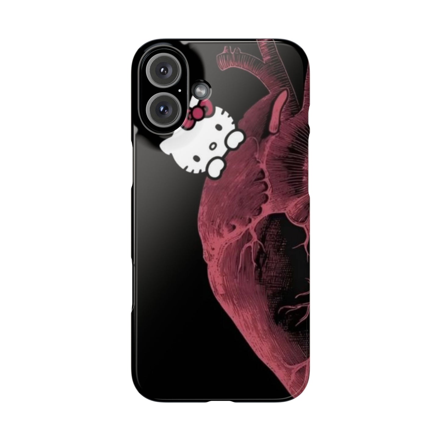 Cute Heartbeat Hello Kitty Slim Phone Case - Stylish Phone Cover for Cat Lovers