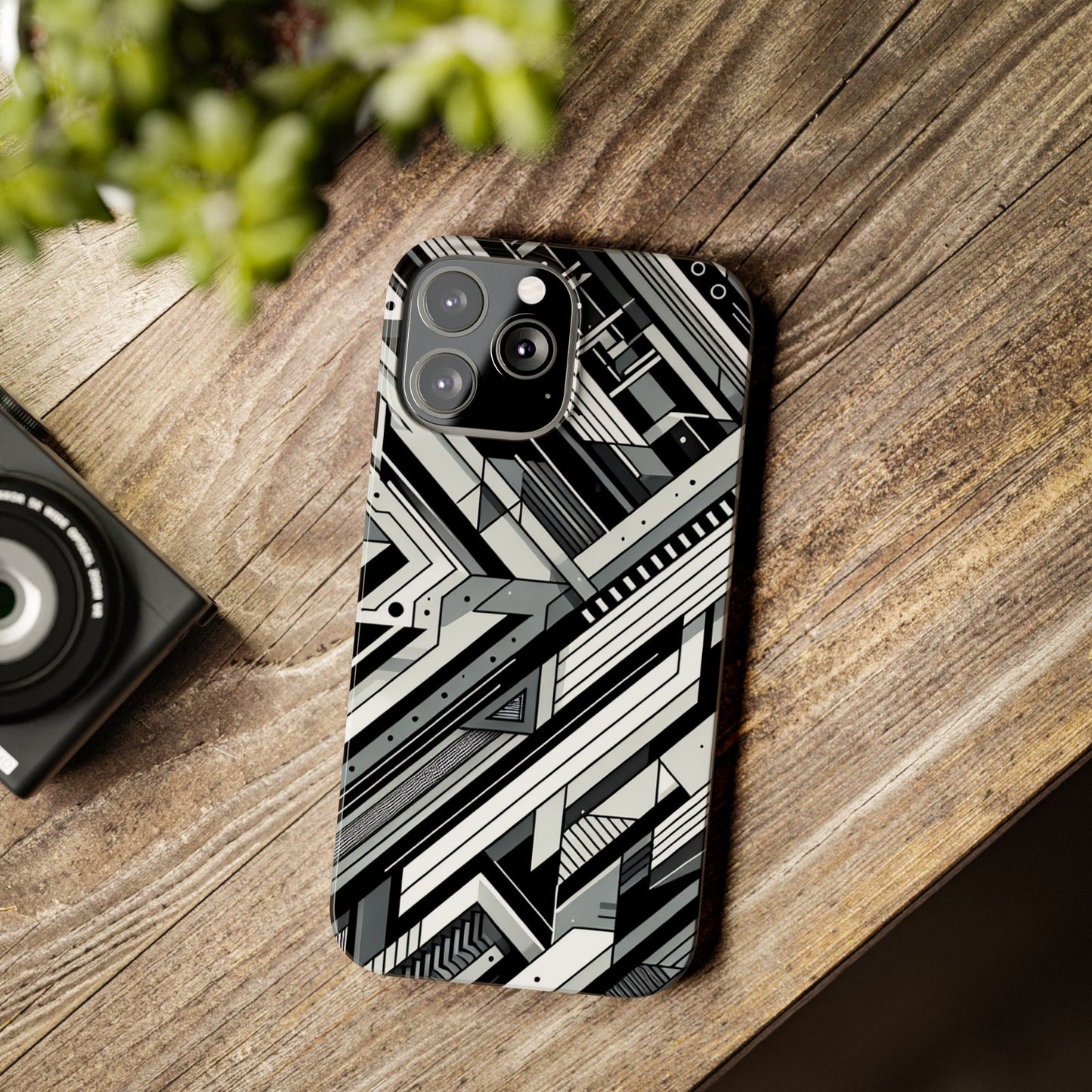 Modern Geometric Slim Phone Case - Stylish Abstract Design