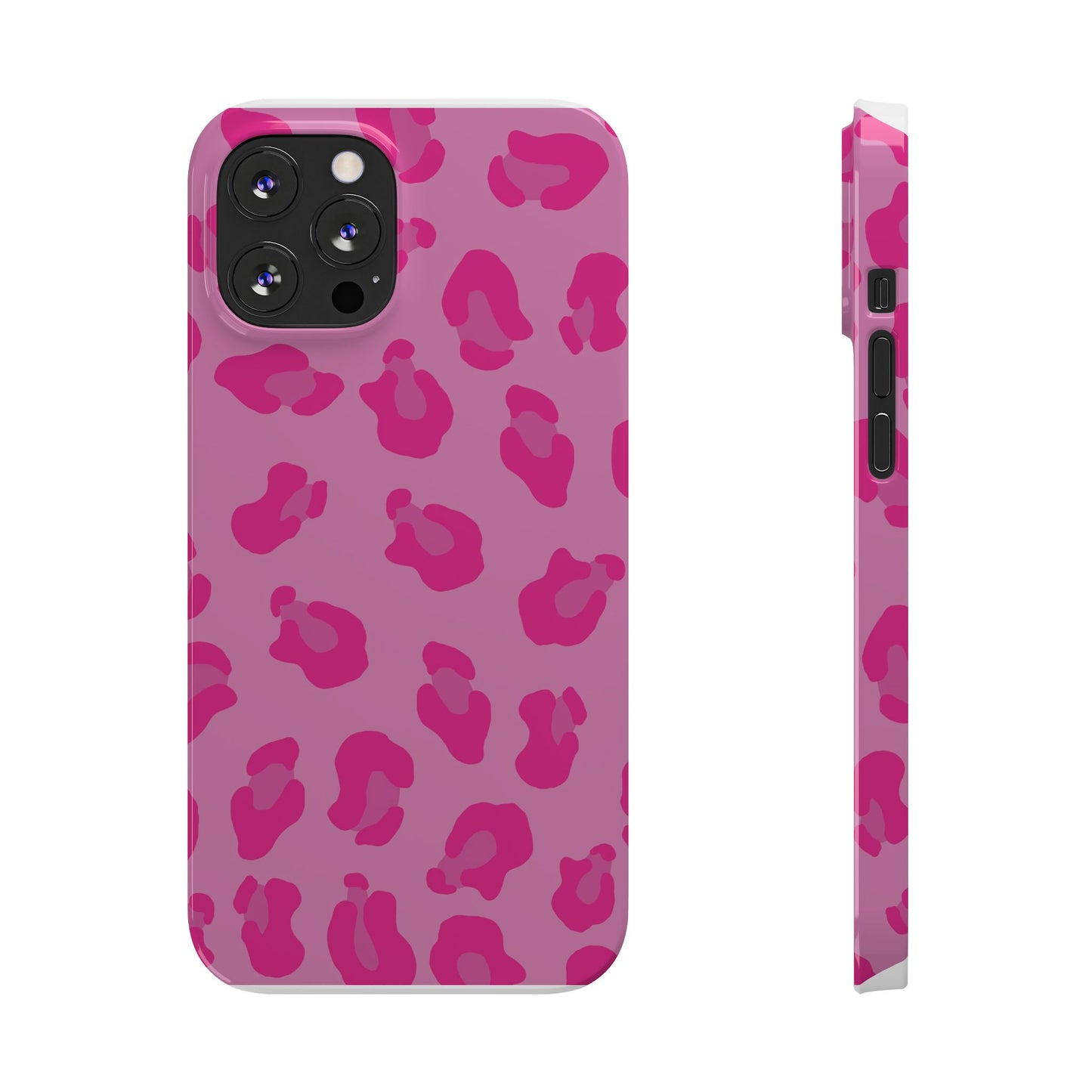 Pink Leopard Print Slim Phone Case - Stylish & Trendy Protection