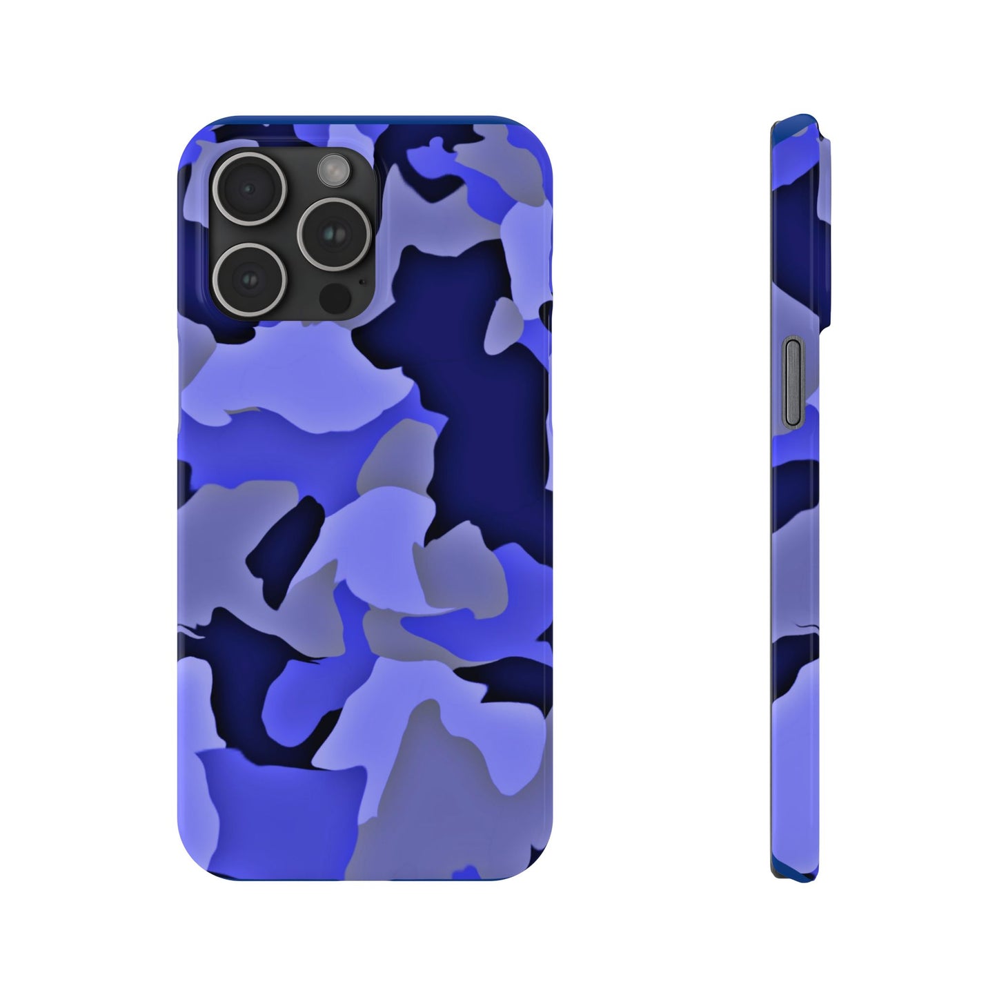 Stylish Slim Phone Case - Blue Abstract Camo Design for Trendsetters