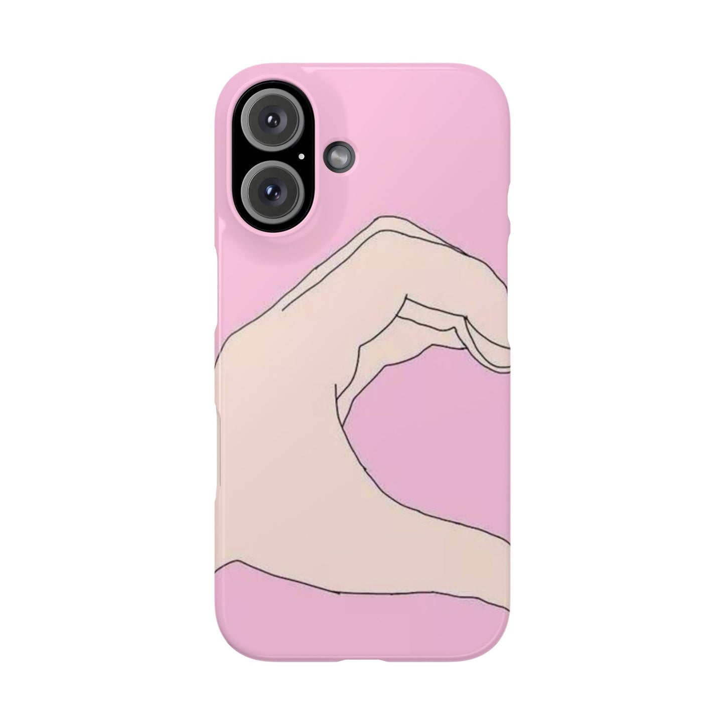 Cute Hand Heart Slim Phone Case - Stylish and Unique Phone Accessory