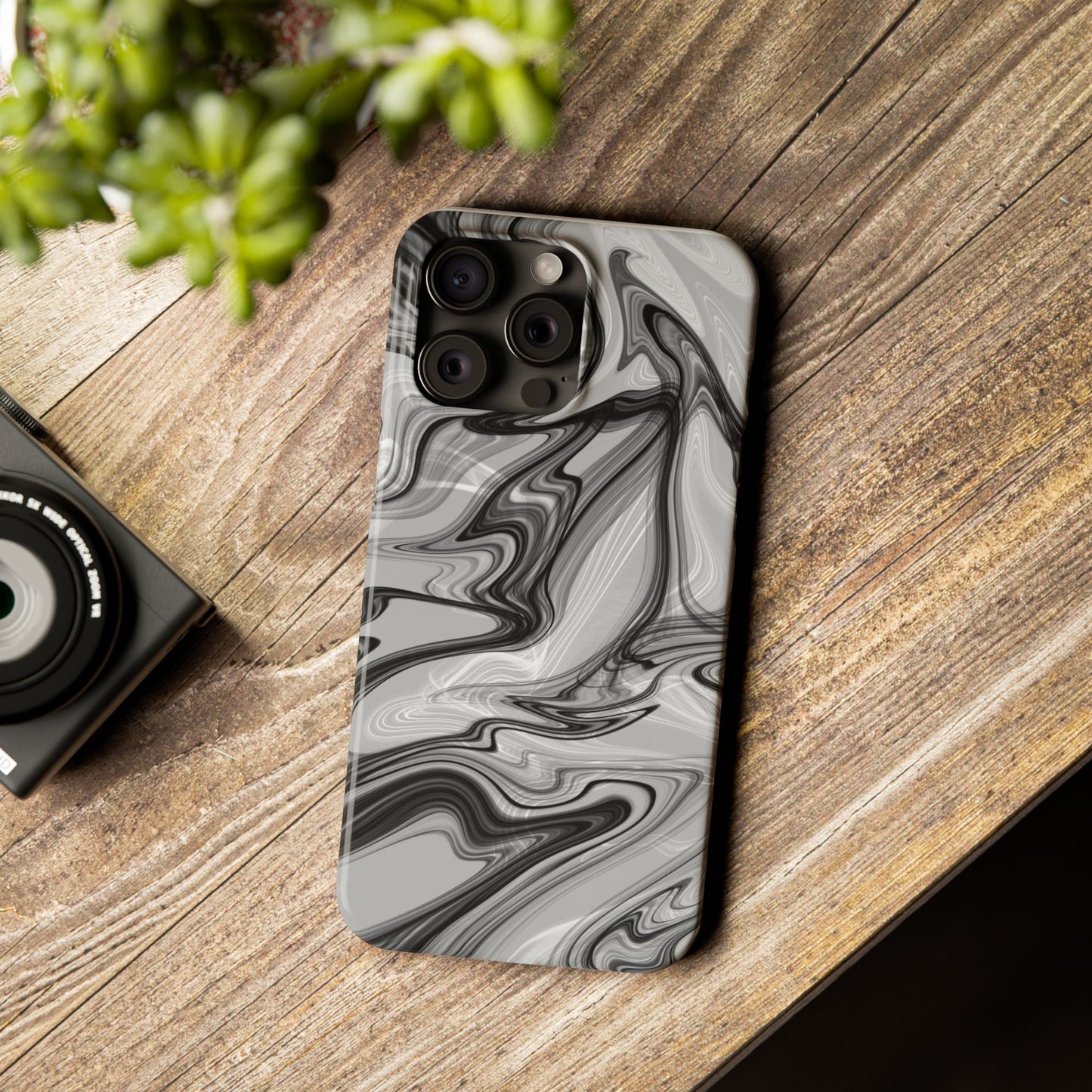 Stylish Black and Gray Abstract Slim Phone Case