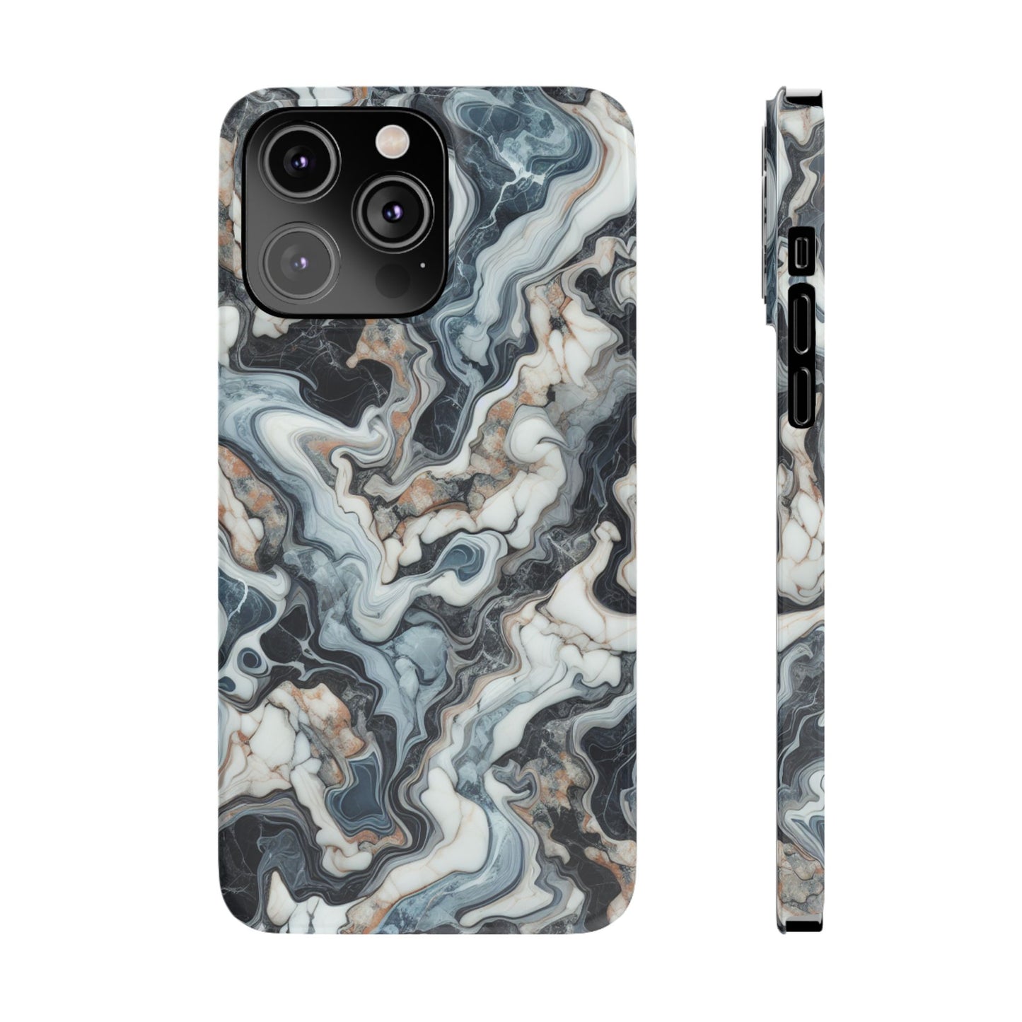 Artistic Marble Slim Phone Case - Elegant Design for Modern Aesthetics