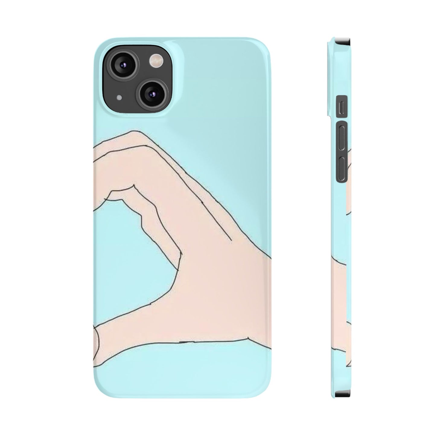 Artistic Heart Gesture Slim Phone Case - Perfect Gift for Loved Ones