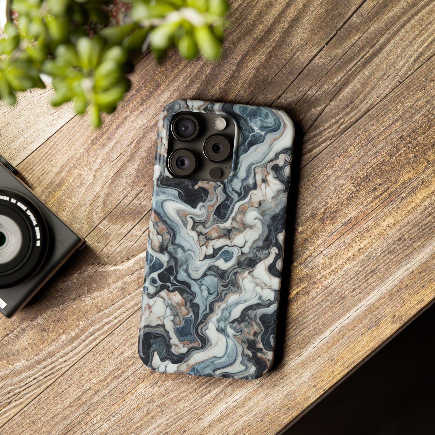 Artistic Marble Slim Phone Case - Elegant Design for Modern Aesthetics