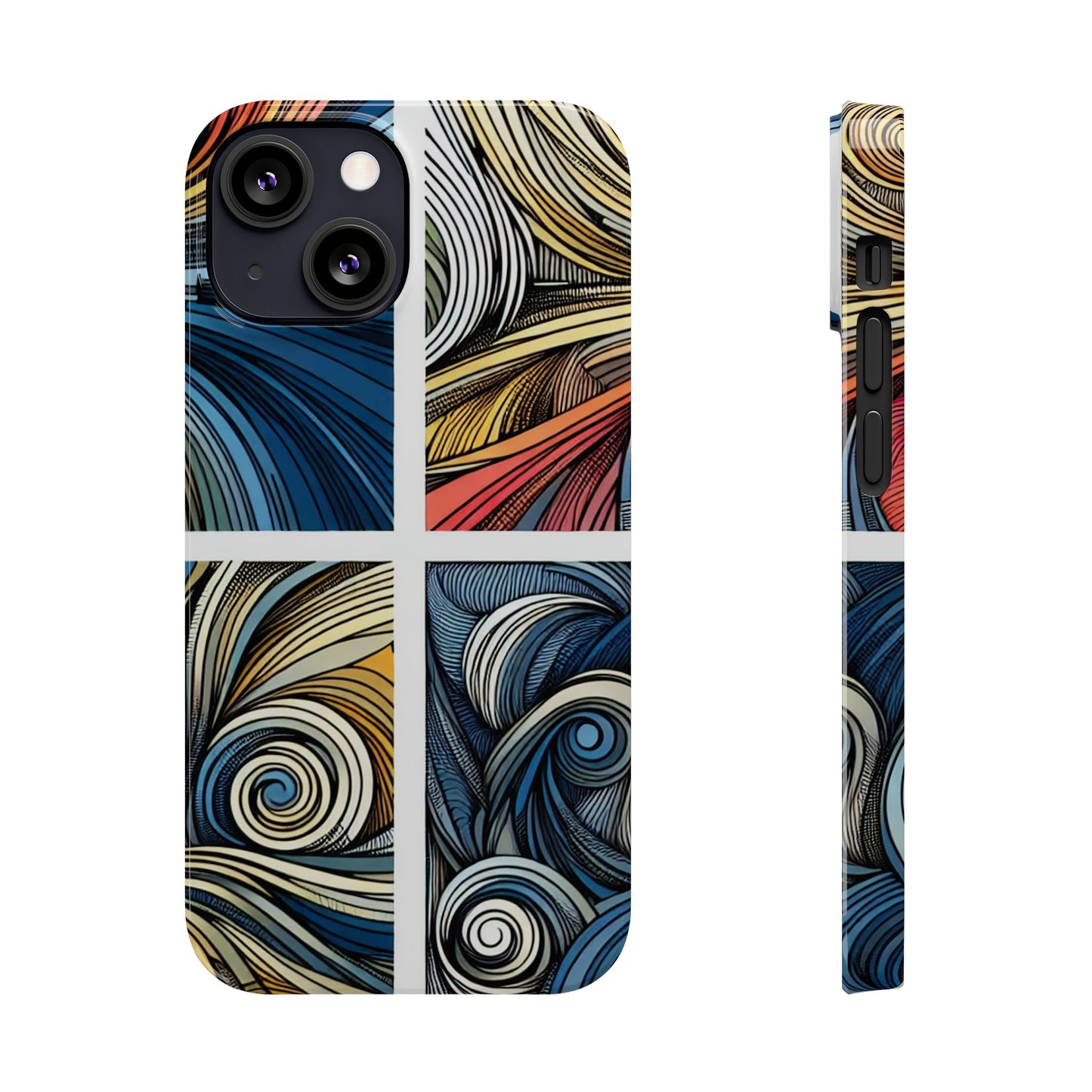 Artistic Slim Phone Cases - Colorful Swirl Design for Creative Souls