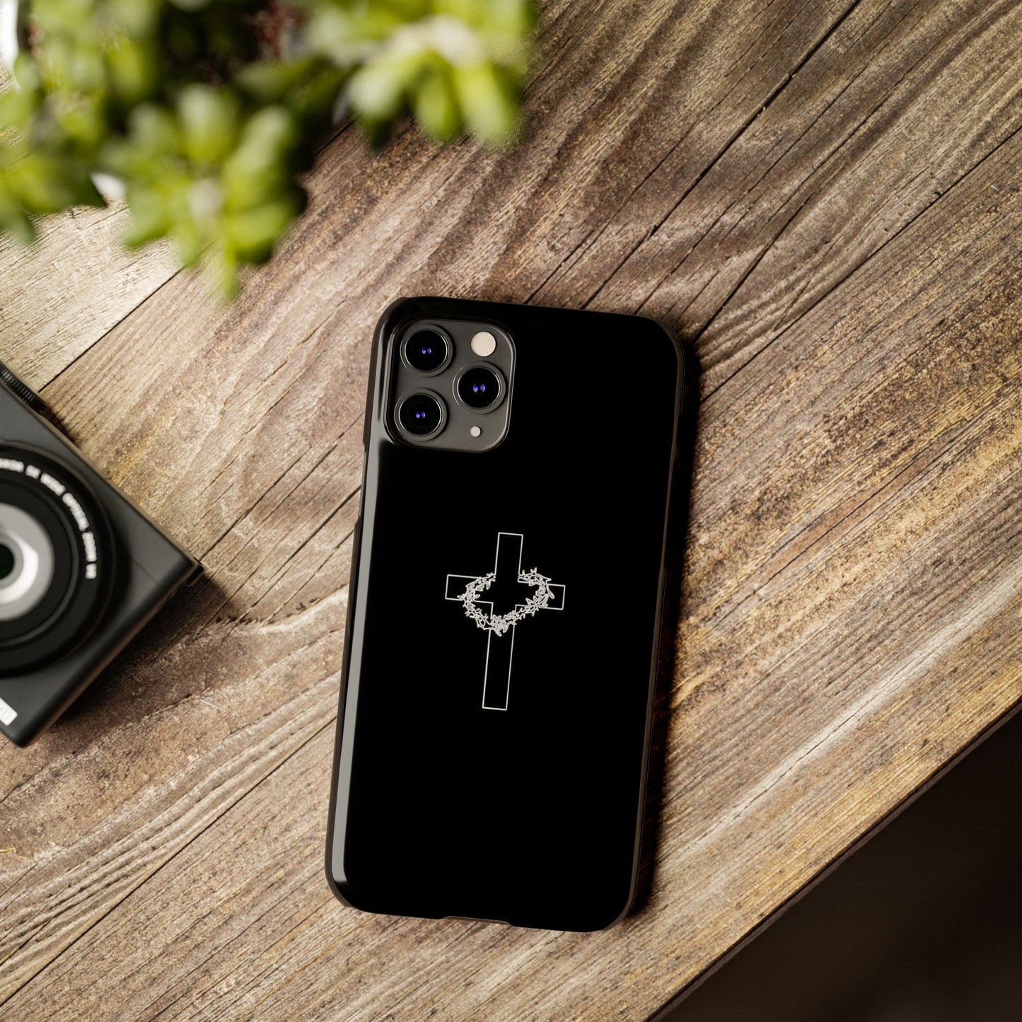 Faith-Inspired Slim Phone Case with Cross Design