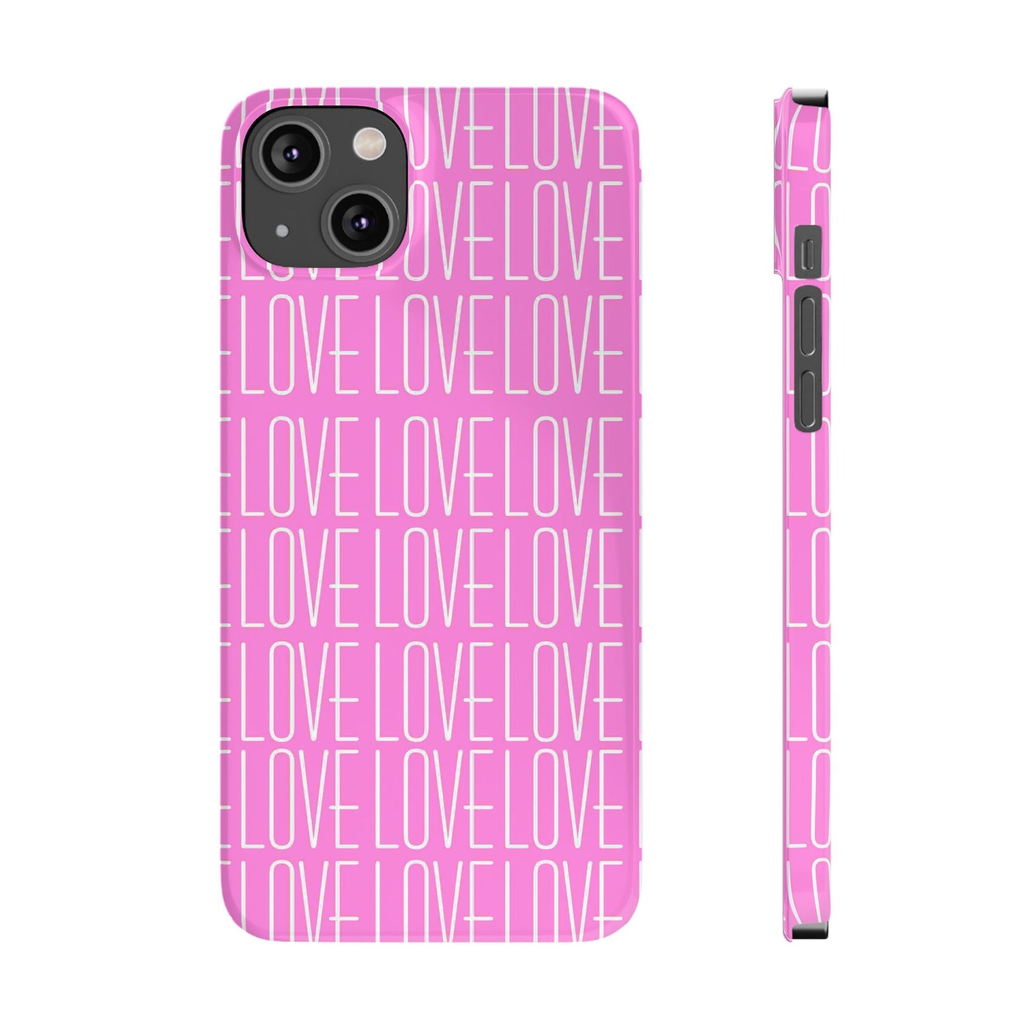 Pink Love Slim Phone Case - Perfect Gift for Valentine's Day, Anniversaries, and Loving Moments