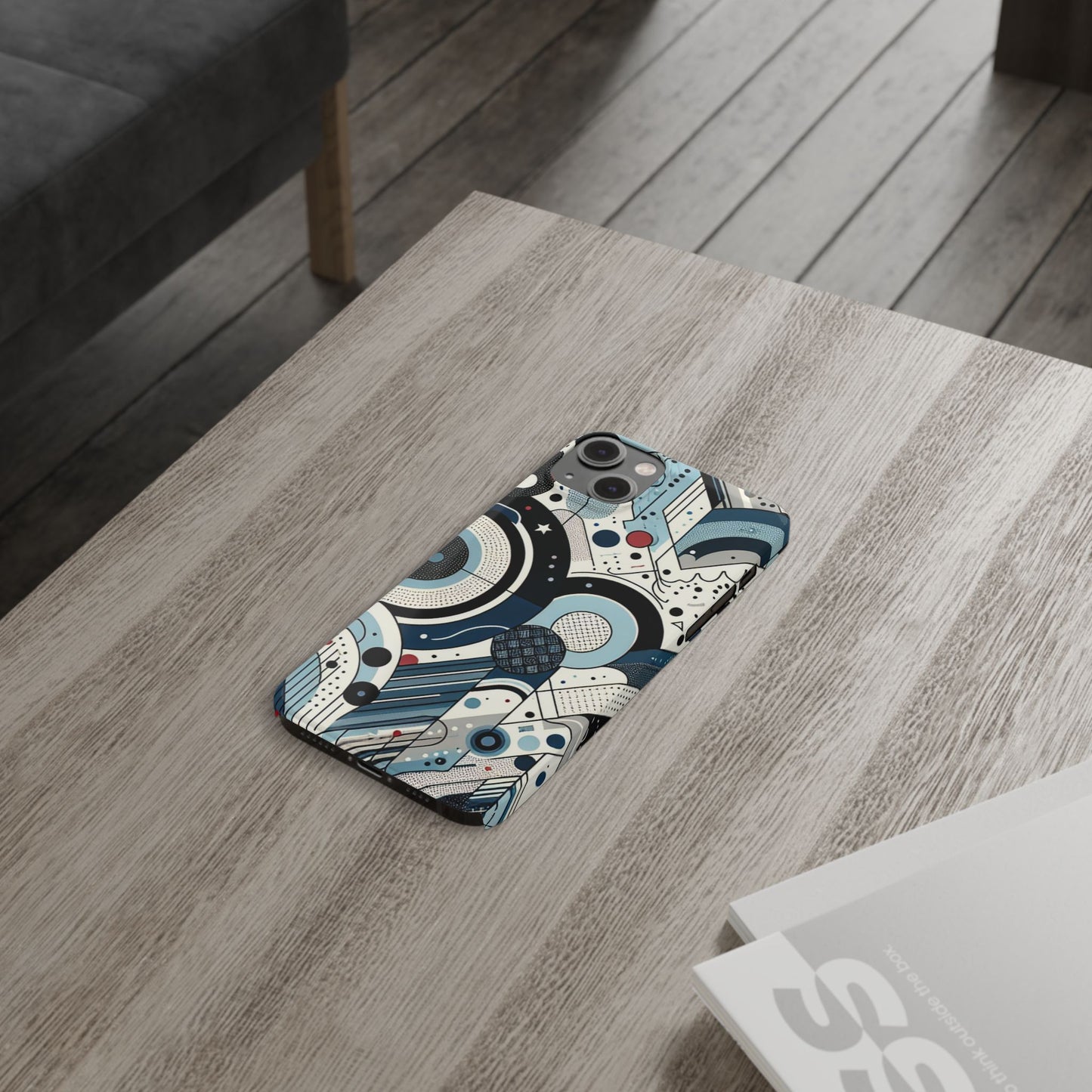 Stylish Geometric Slim Phone Case - Modern Abstract Design