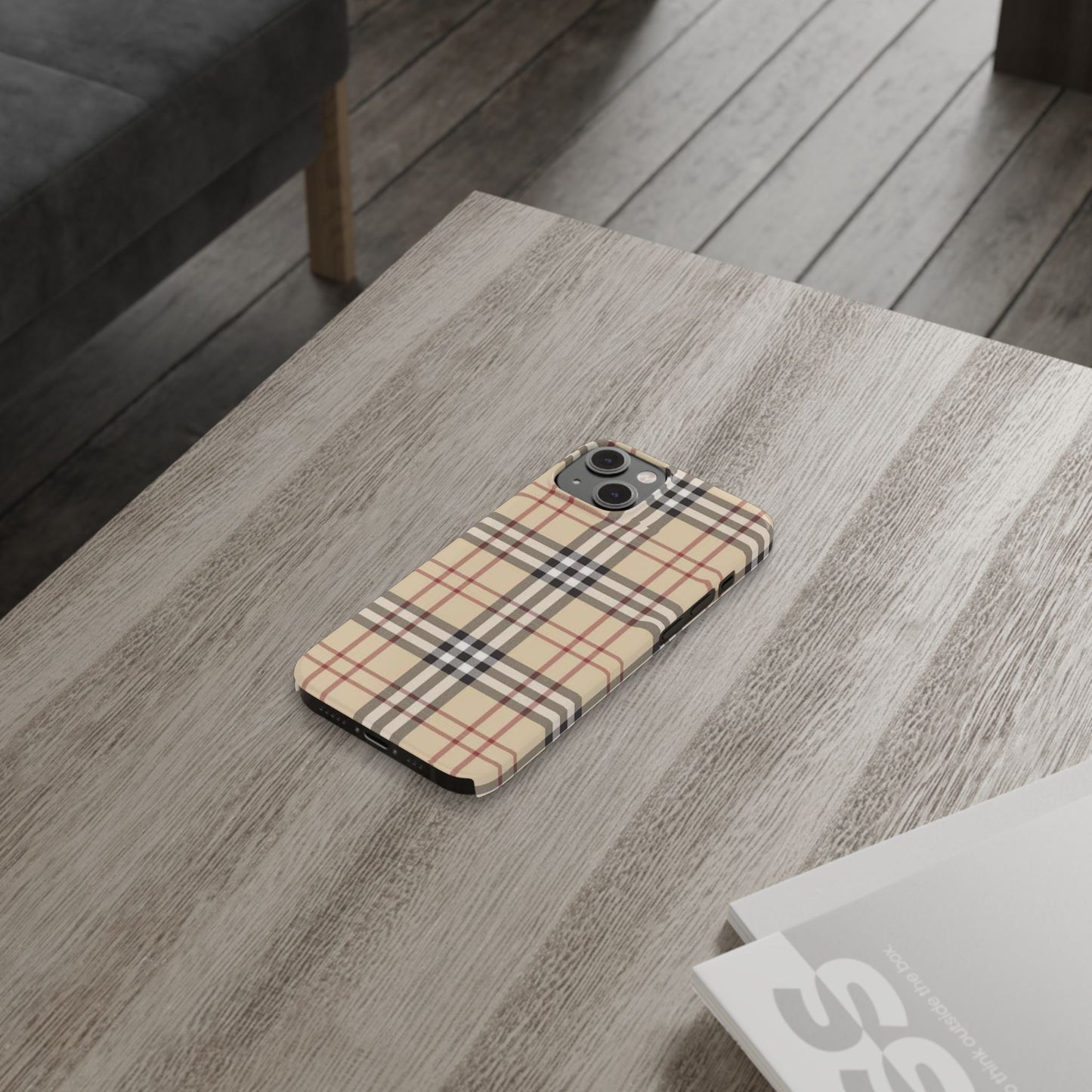 Classic Plaid Slim Phone Case - Stylish and Durable Protective Cover