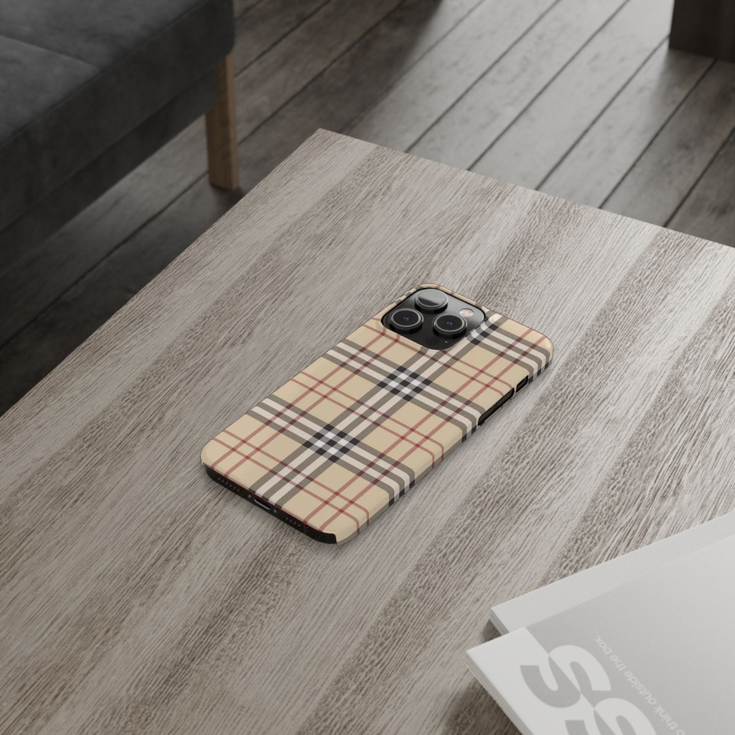 Classic Plaid Slim Phone Case - Stylish and Durable Protective Cover