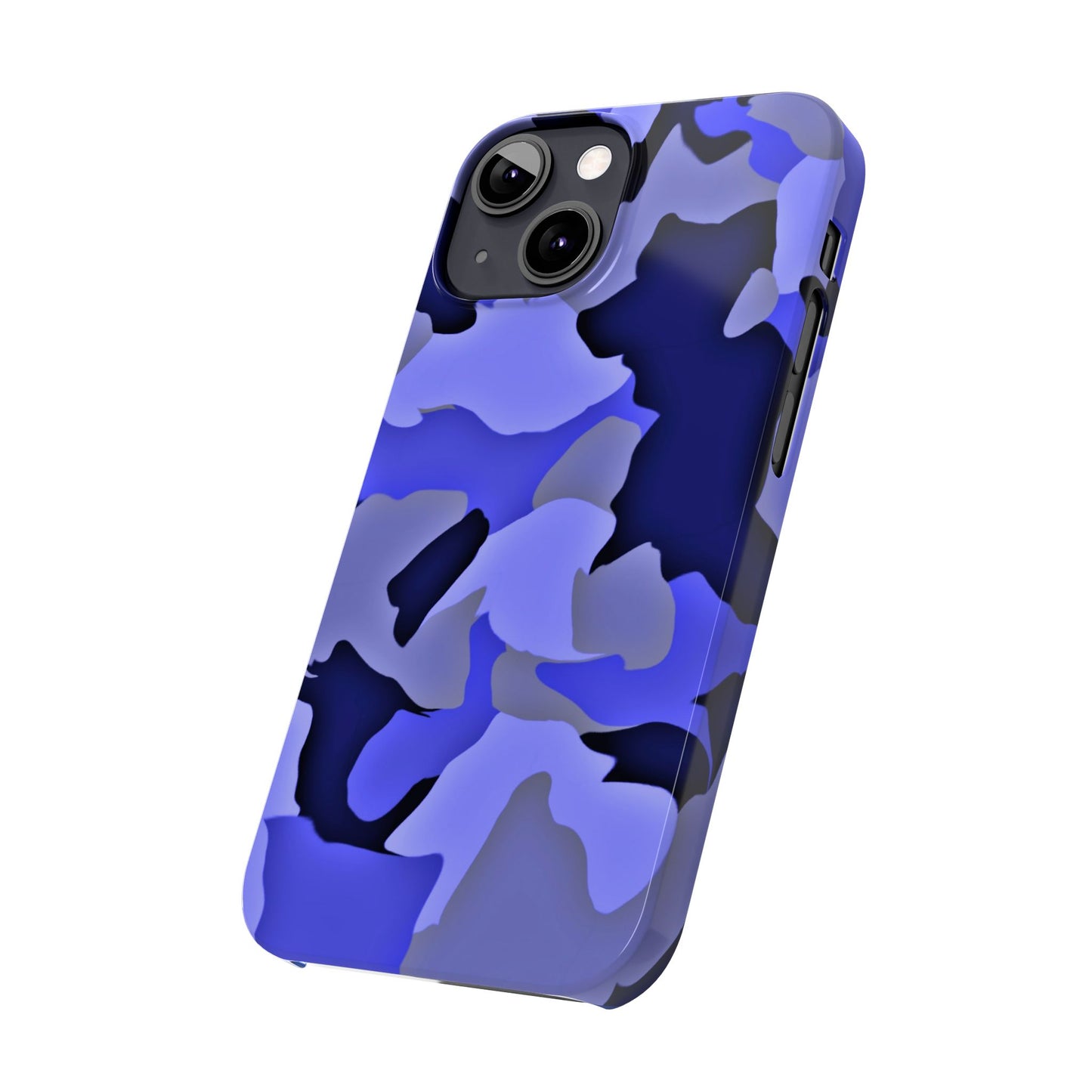 Stylish Slim Phone Case - Blue Abstract Camo Design for Trendsetters