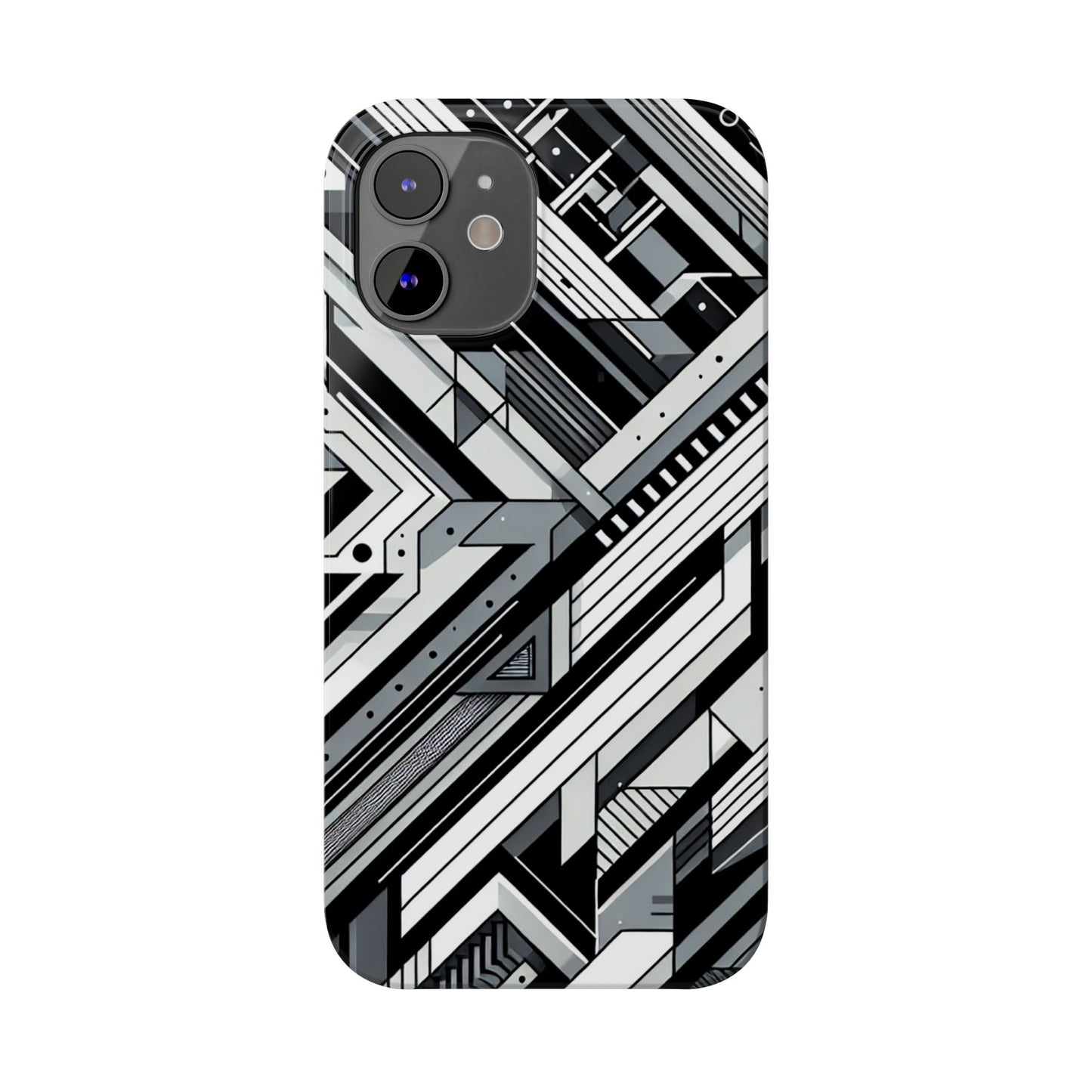 Modern Geometric Slim Phone Case - Stylish Abstract Design