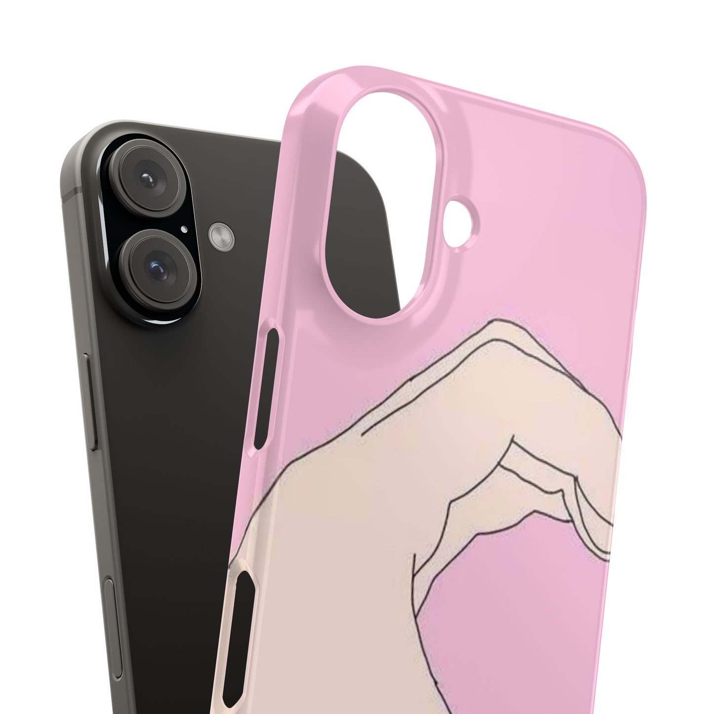 Cute Hand Heart Slim Phone Case - Stylish and Unique Phone Accessory