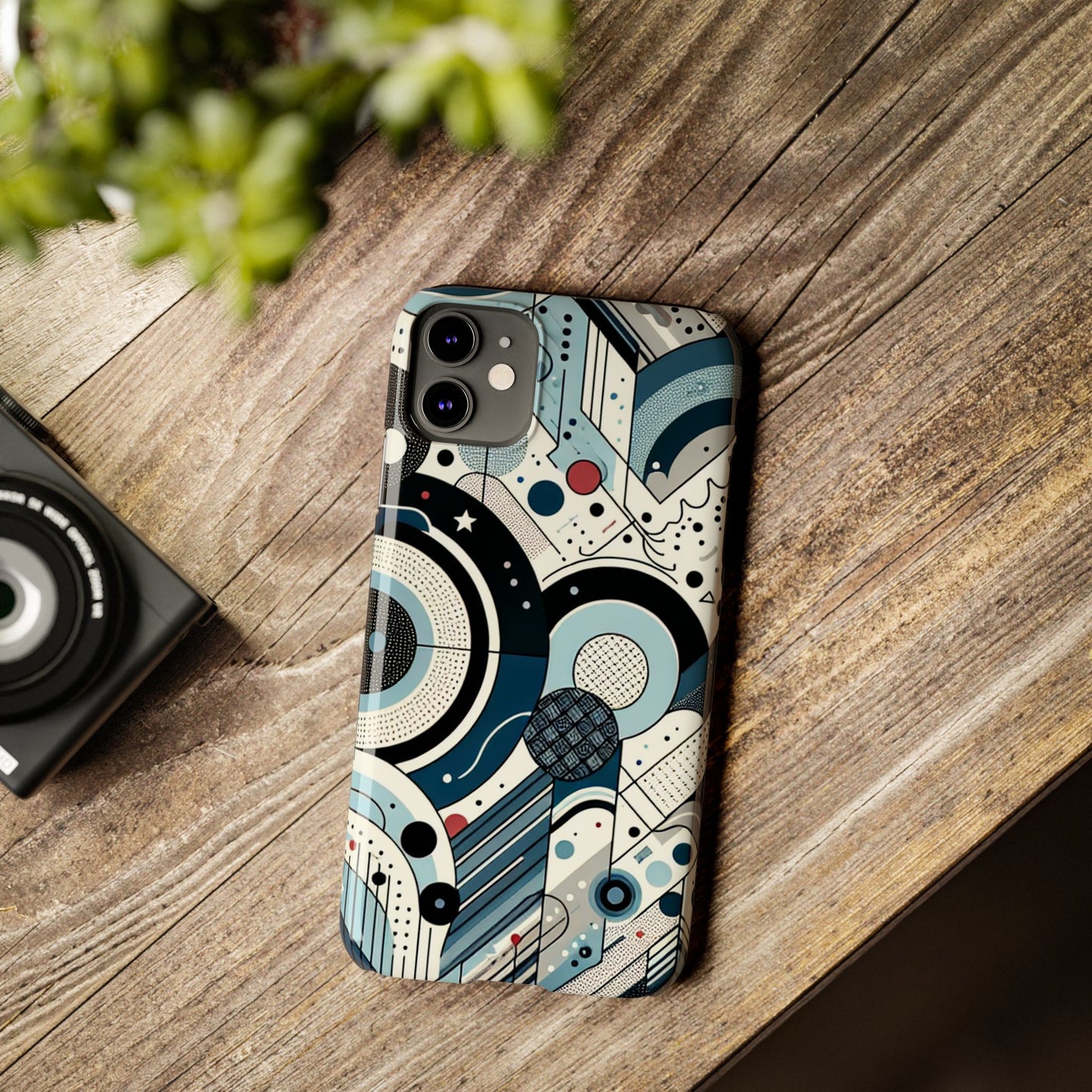 Stylish Geometric Slim Phone Case - Modern Abstract Design