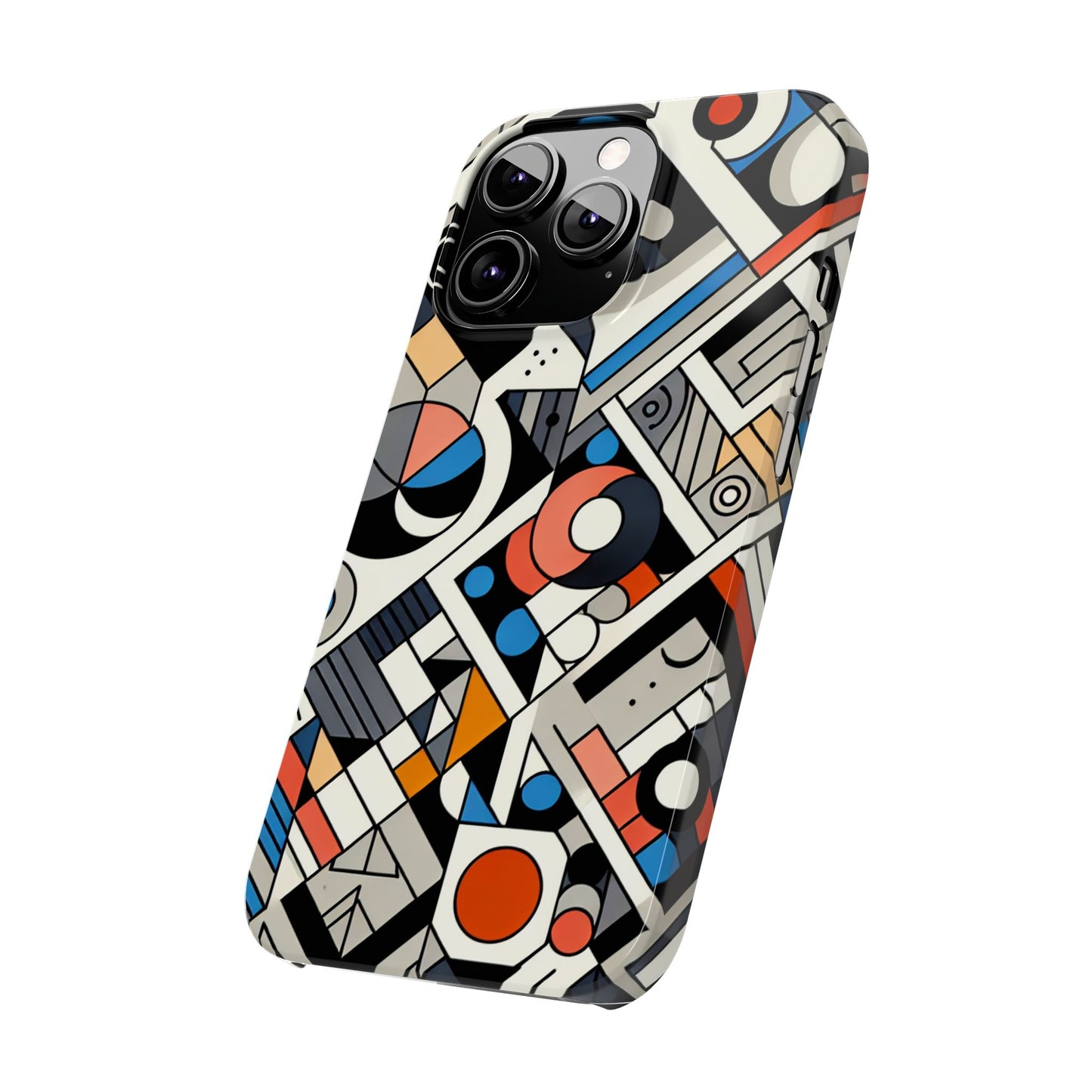 Modern Abstract Slim Phone Case - Colorful Geometric Design