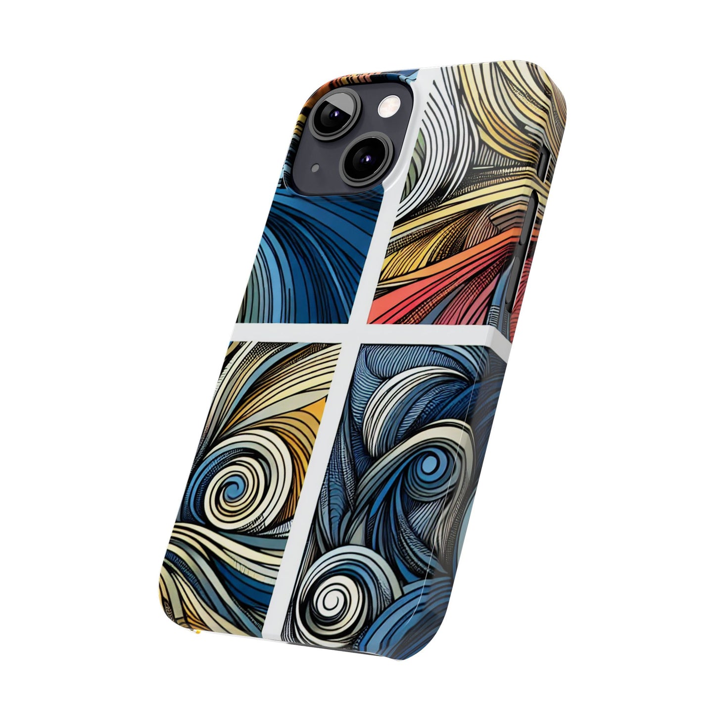 Artistic Slim Phone Cases - Colorful Swirl Design for Creative Souls