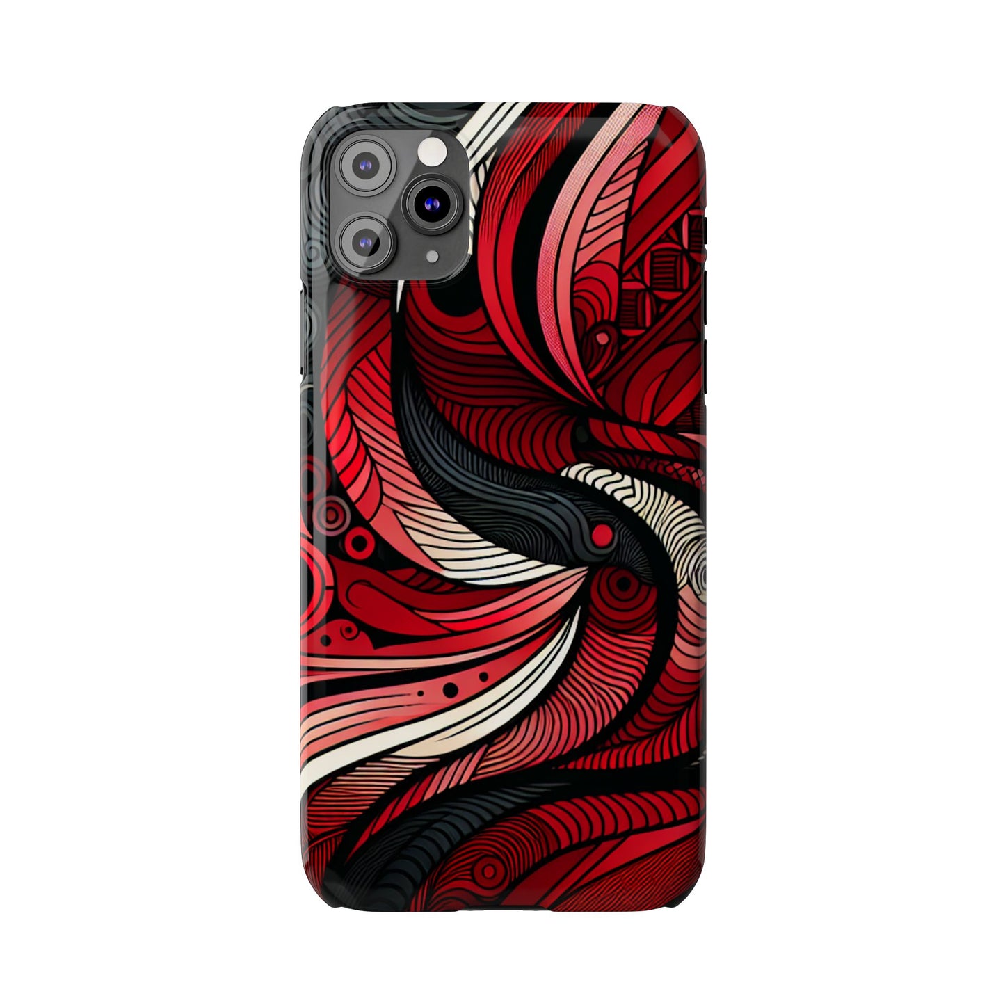 Artistic Red Swirl Slim Phone Case - Trendy Design for Stylish Protection