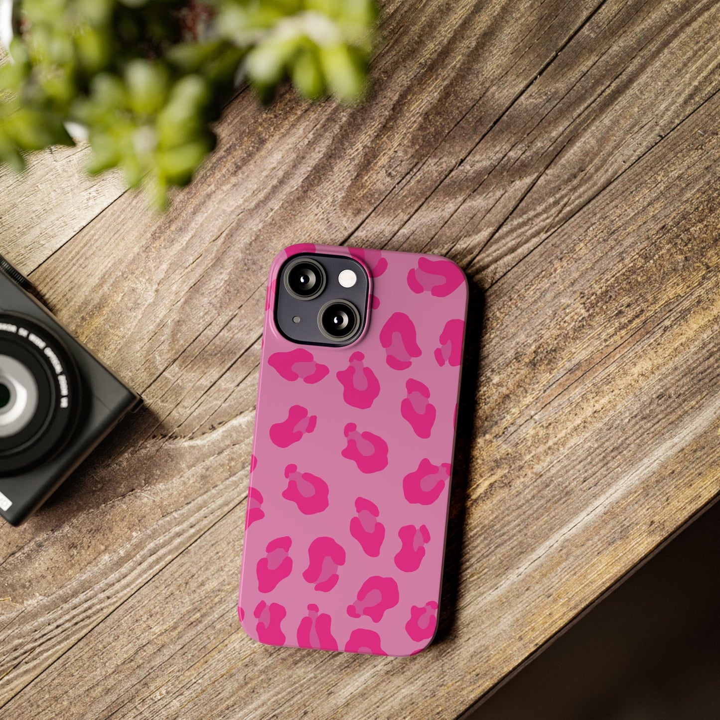 Pink Leopard Print Slim Phone Case - Stylish & Trendy Protection