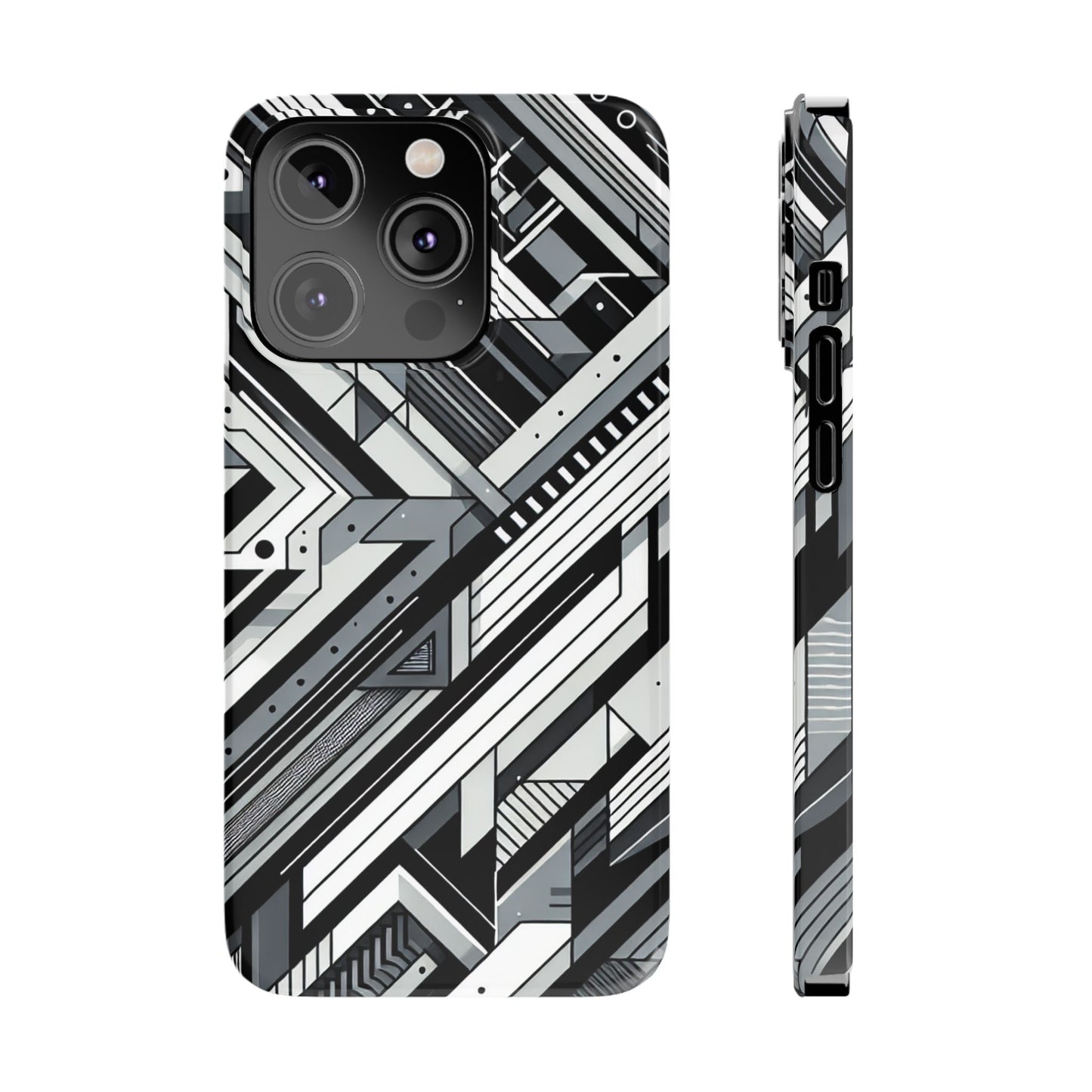 Modern Geometric Slim Phone Case - Stylish Abstract Design